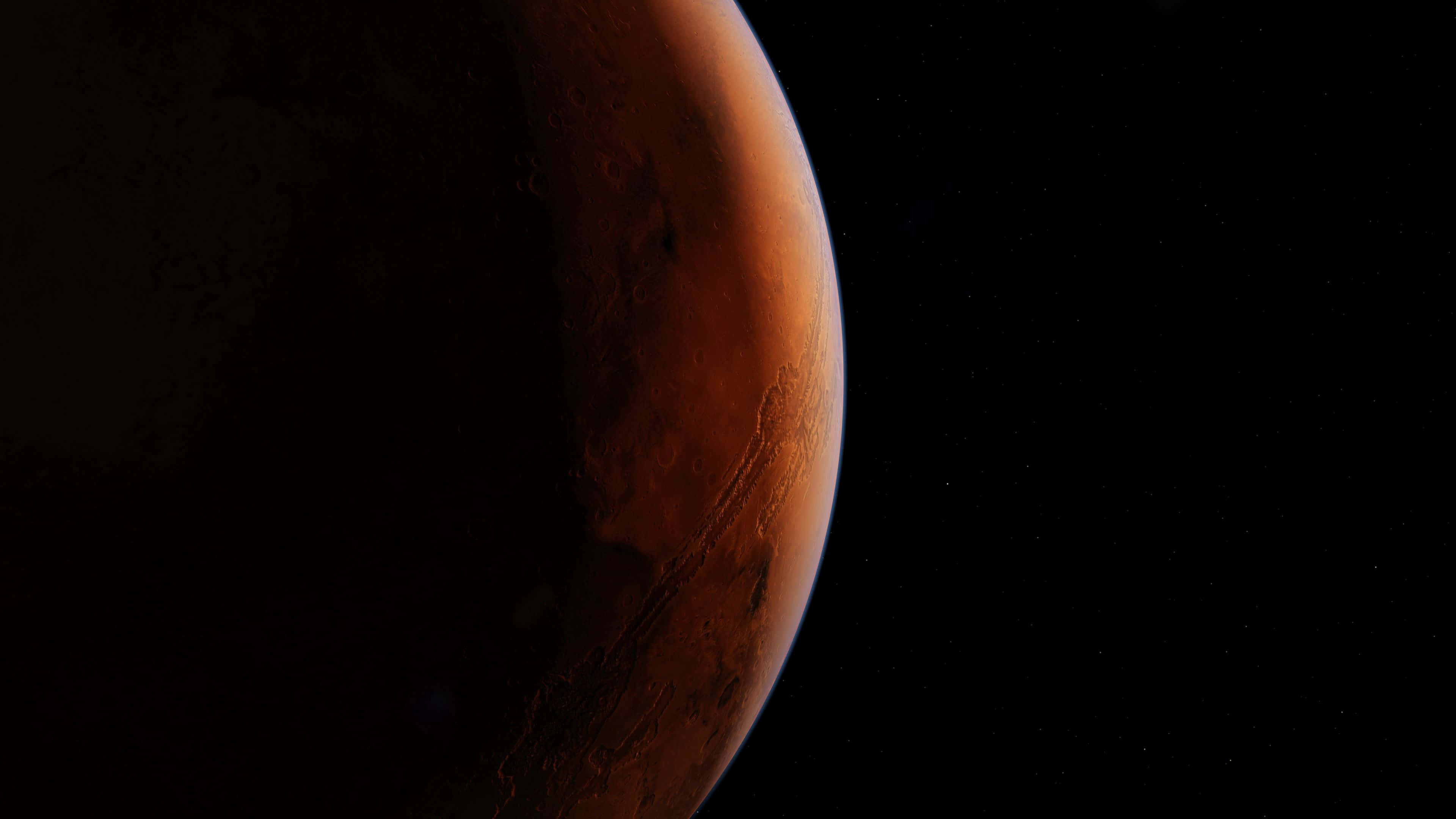Mars, rusty orange surface, craters, 4K Desktop Wallpaper