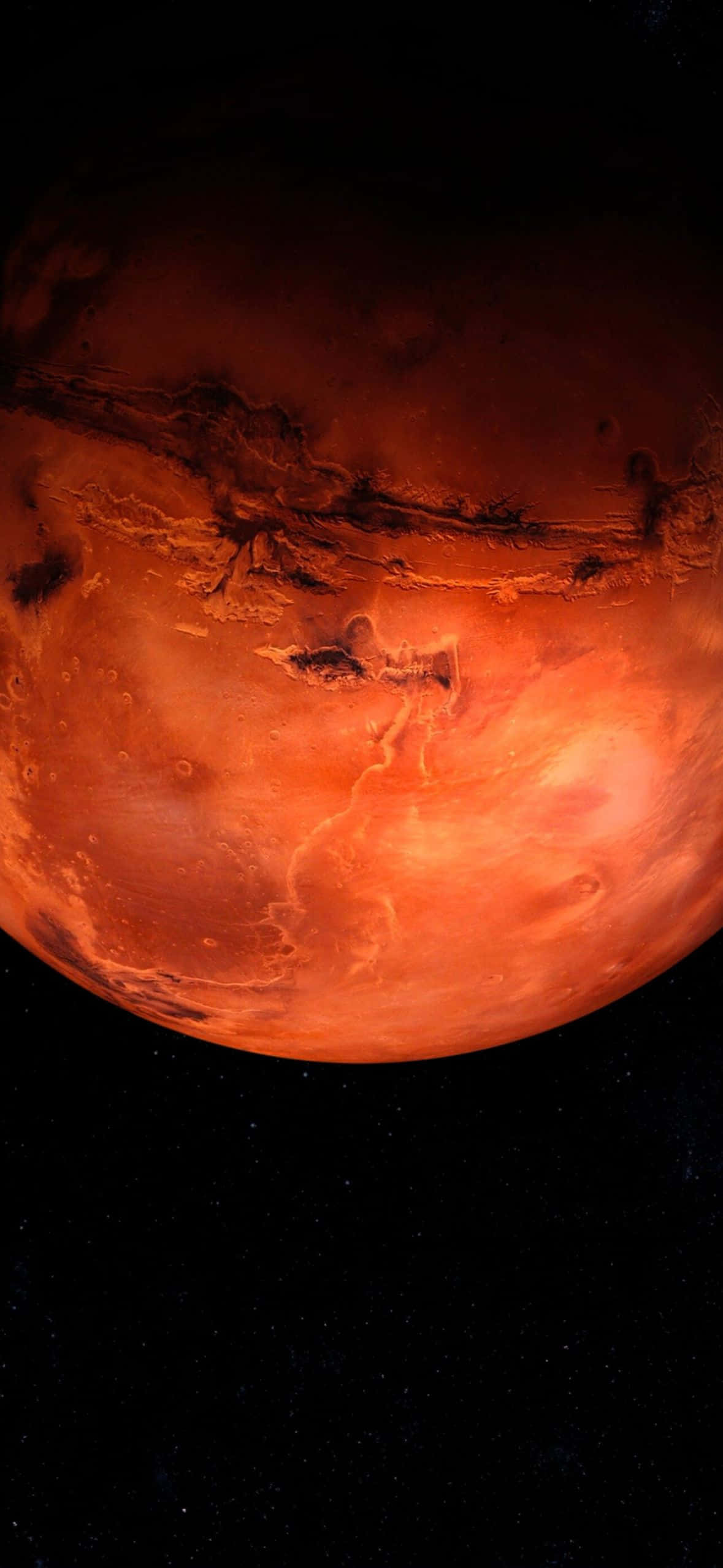 Mars, deep orange, starry black void, Full HD Phone Wallpaper