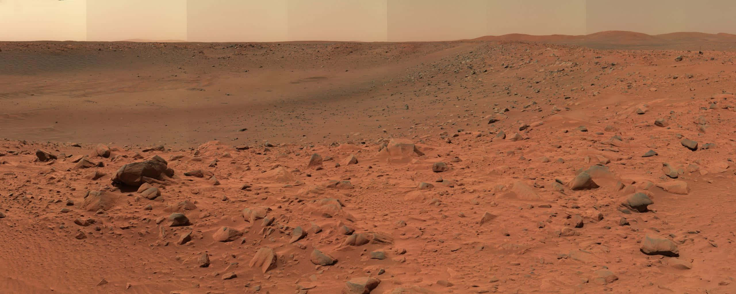 Mars, rusty red soil, rocks, 2K Desktop Wallpaper