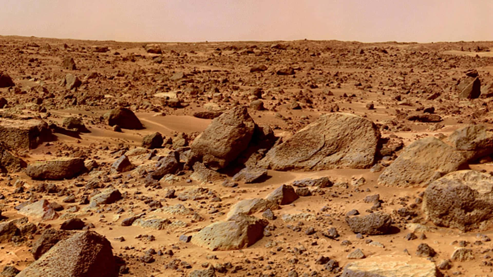 Mars, red terrain, mountains, Full HD Desktop Wallpaper