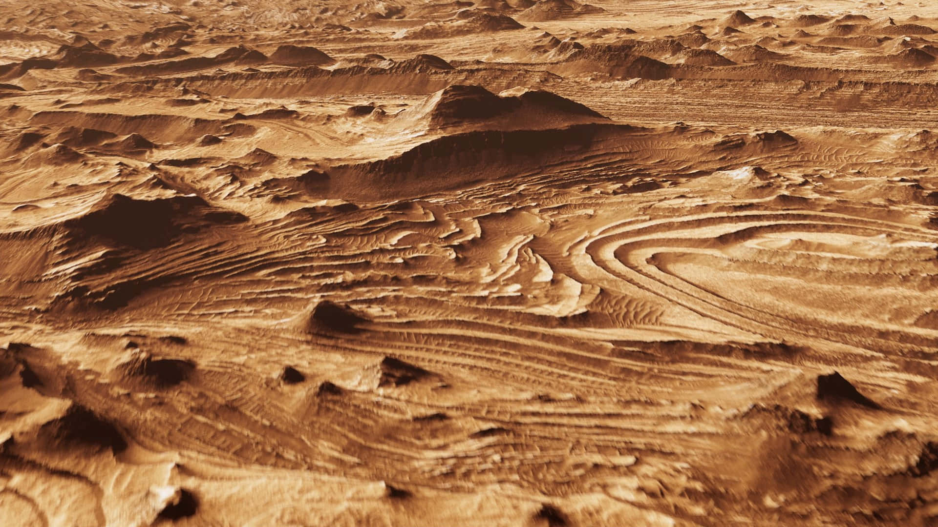Mars, towering mountains, vast valley, Full HD Desktop Wallpaper