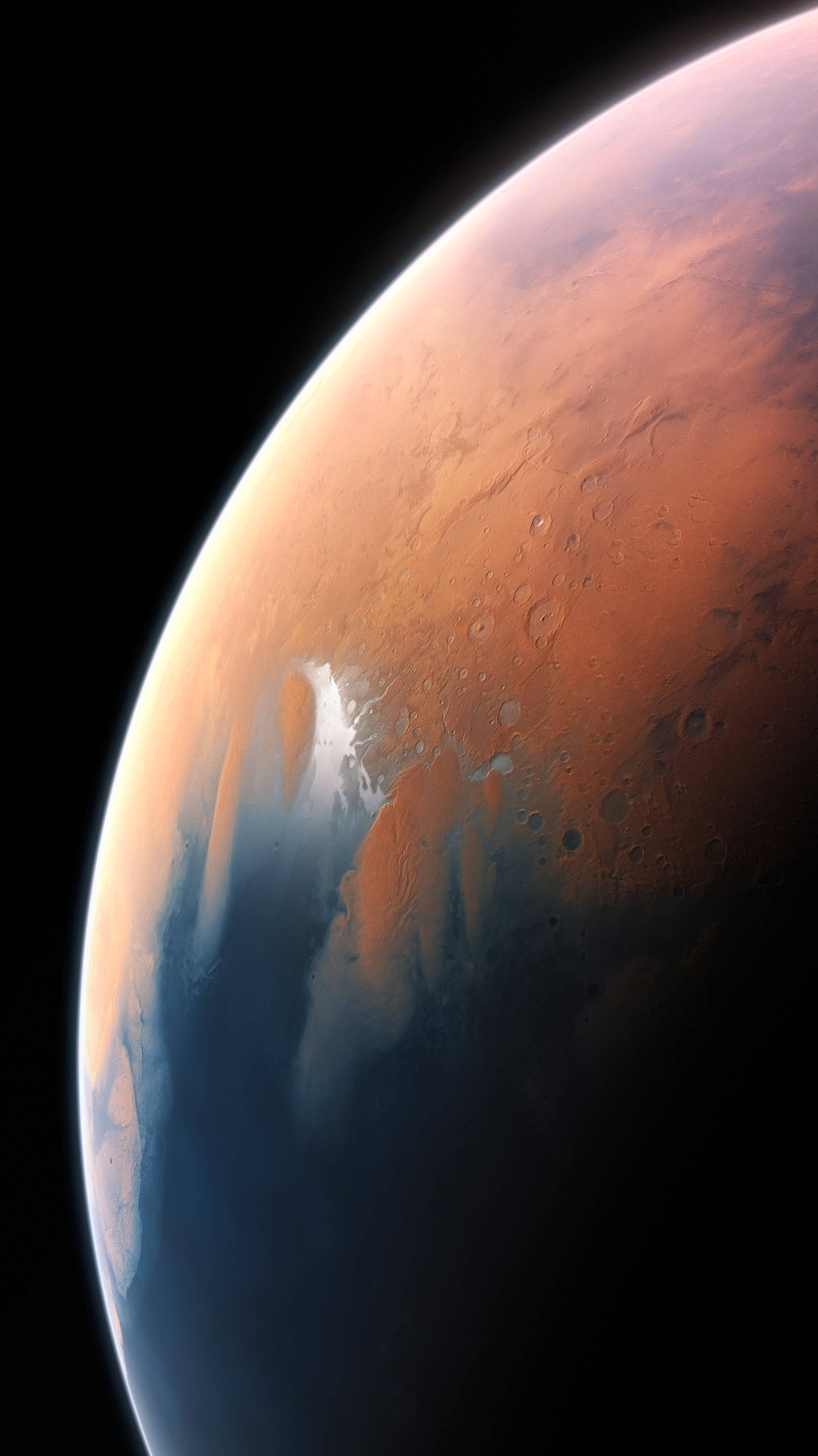 Mars, iPhone, rust-colored surface, 2K Phone Wallpaper