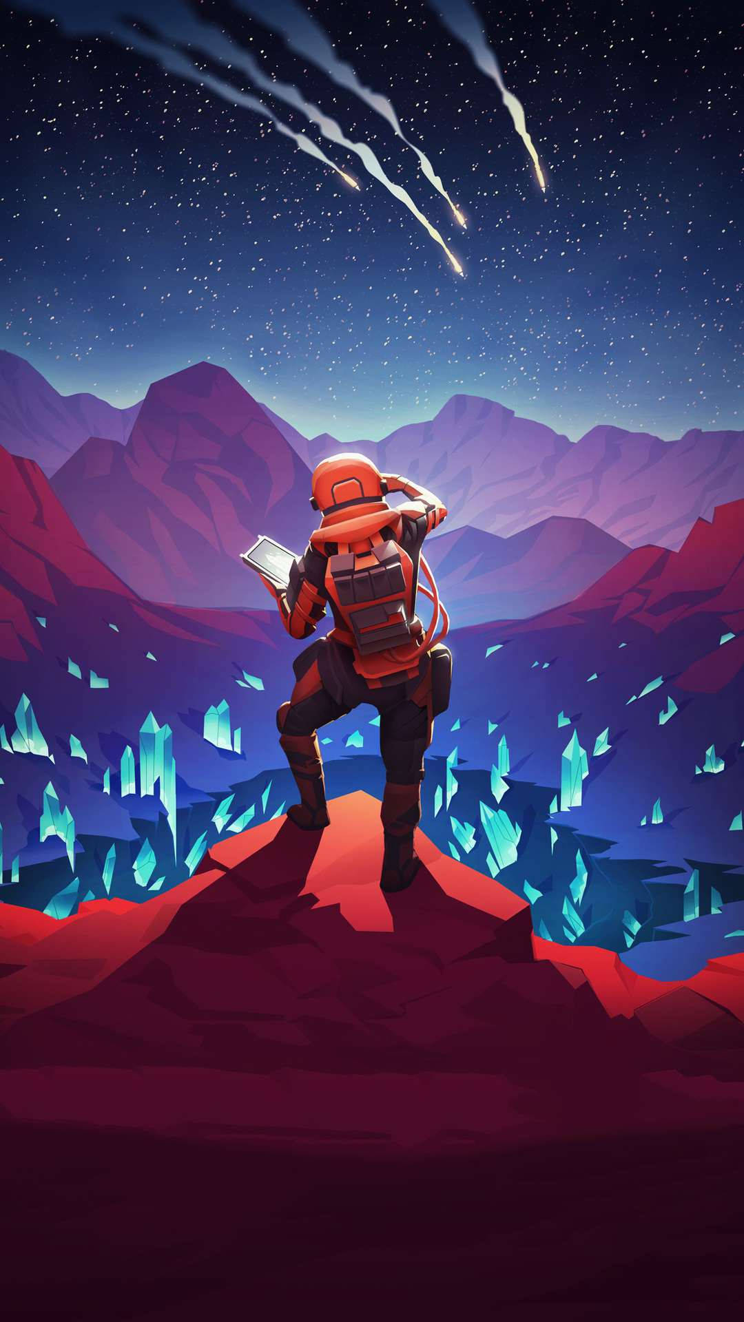 Mars iPhone, astronaut, orange gear, Full HD Phone Wallpaper