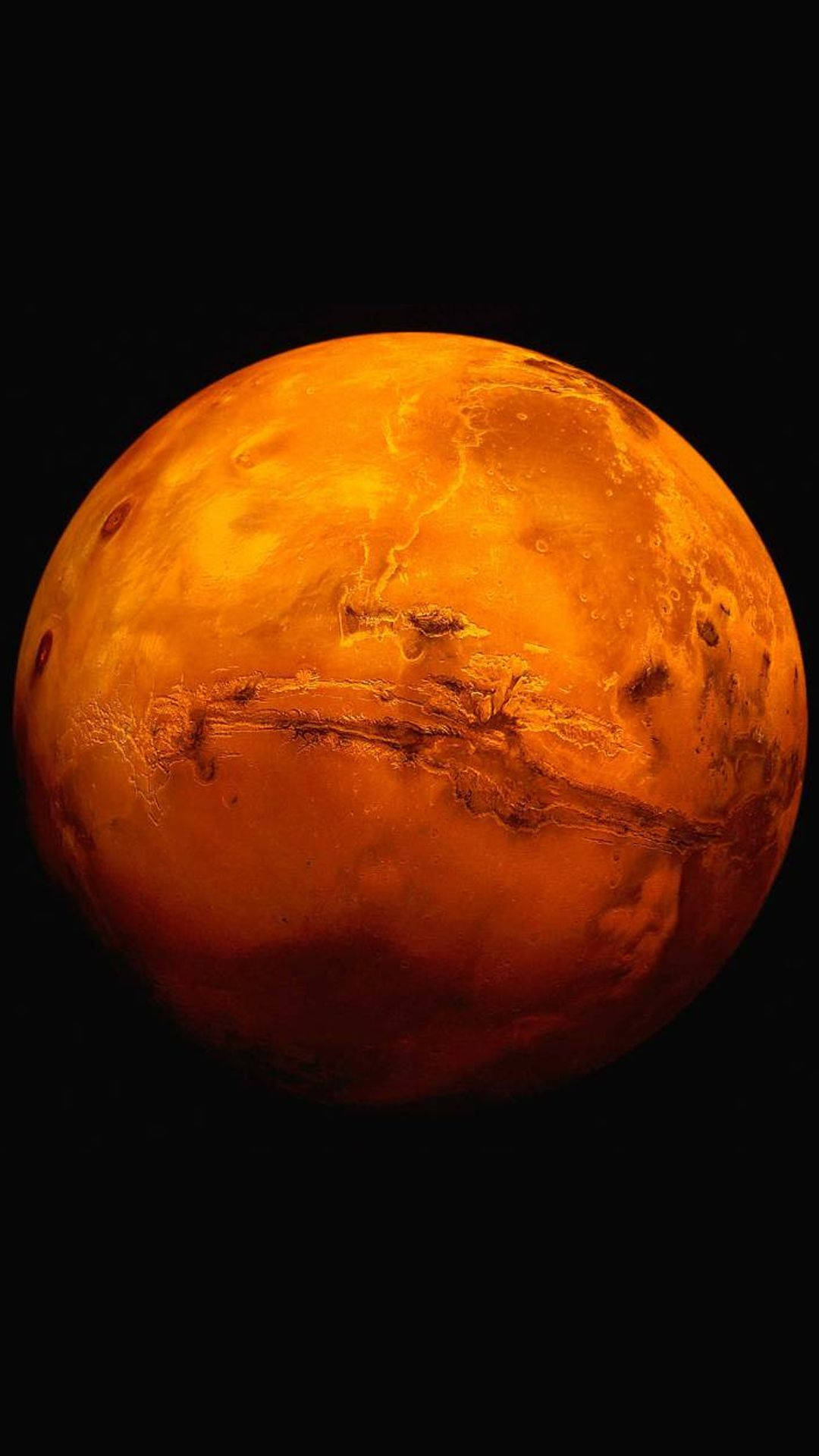 Mars, orange planet, black background, Full HD Phone Wallpaper