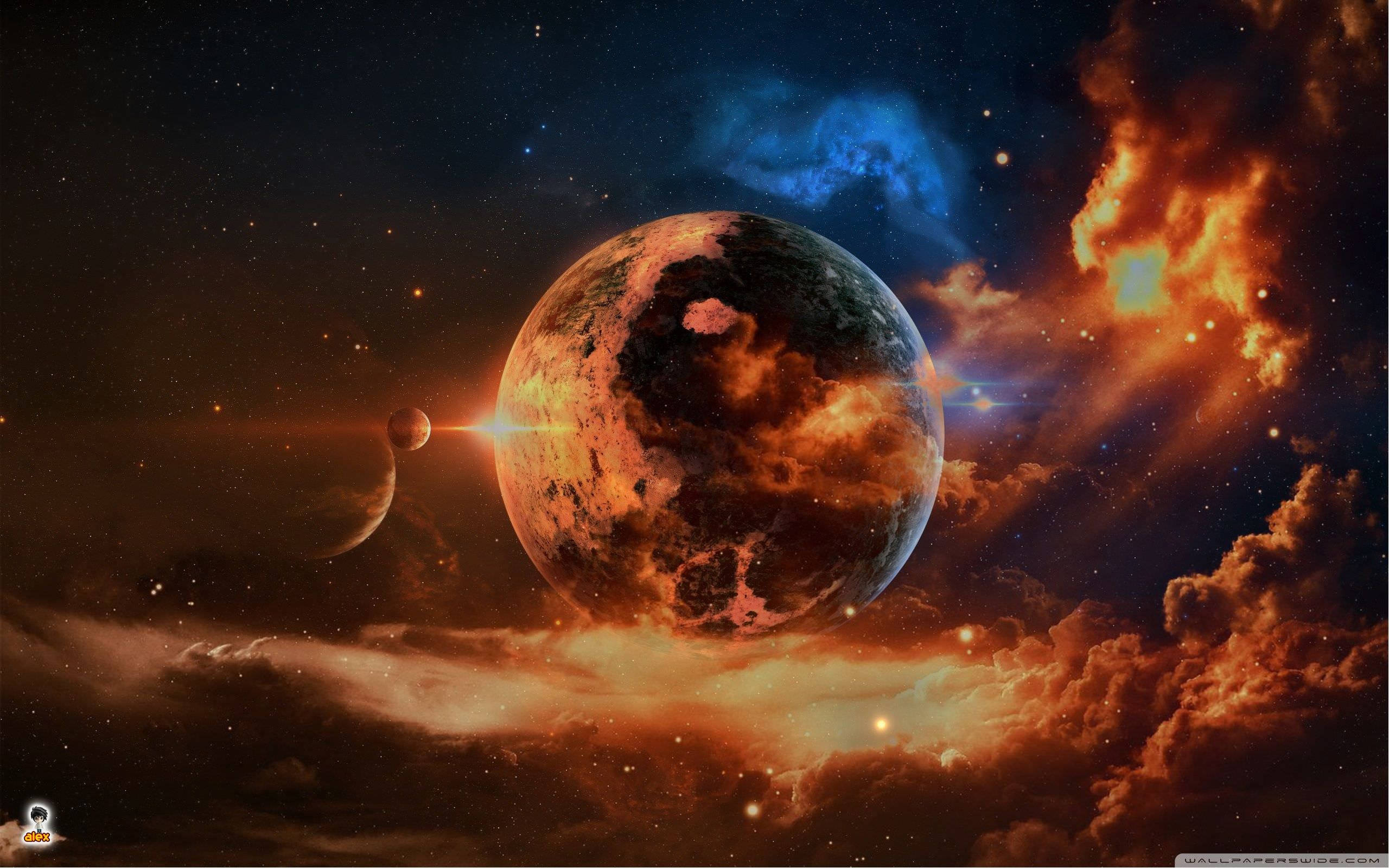 Mars iPhone, Mars, orange clouds, 2K Desktop Wallpaper