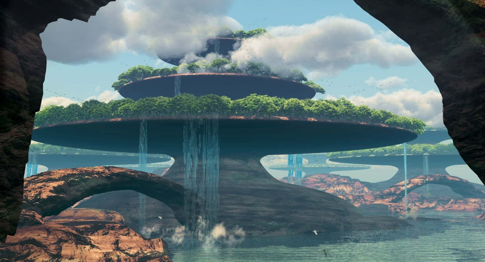 Mars, Earth-like planet, floating islands, HD Desktop Wallpaper