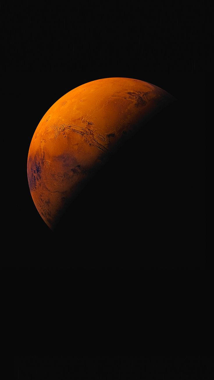 Mars, crescent view, orange, HD Phone Wallpaper