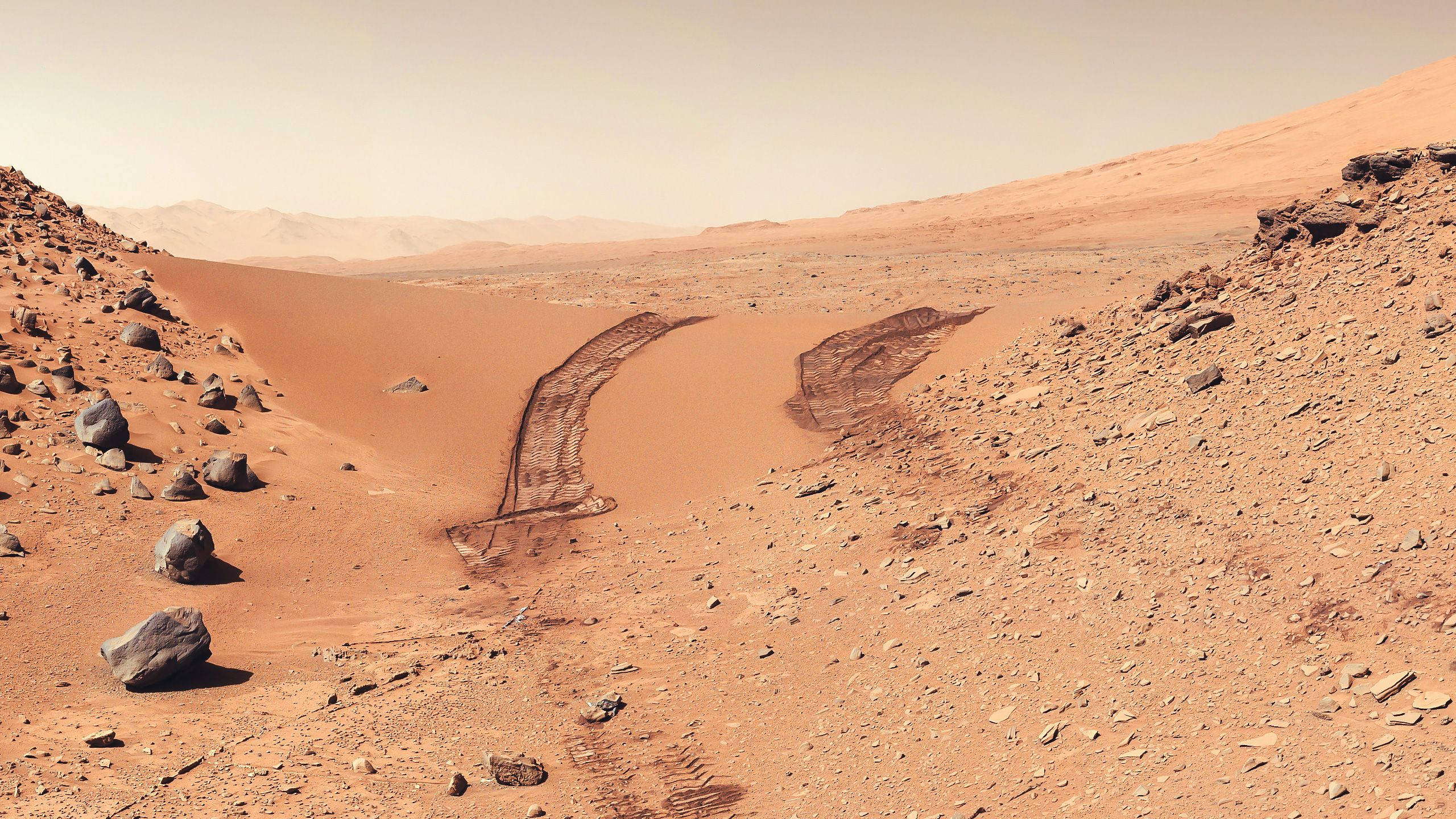 Mars, rock, soil, 2K Desktop Wallpaper