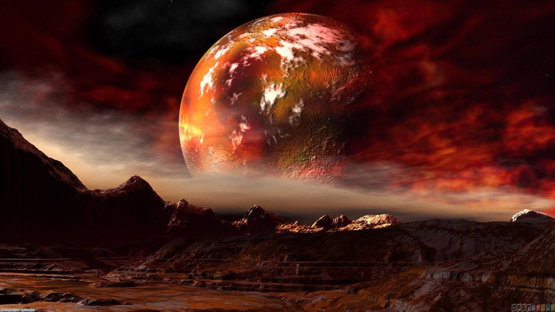 Mars, fiery planet, rugged alien landscape, Full HD Desktop Wallpaper