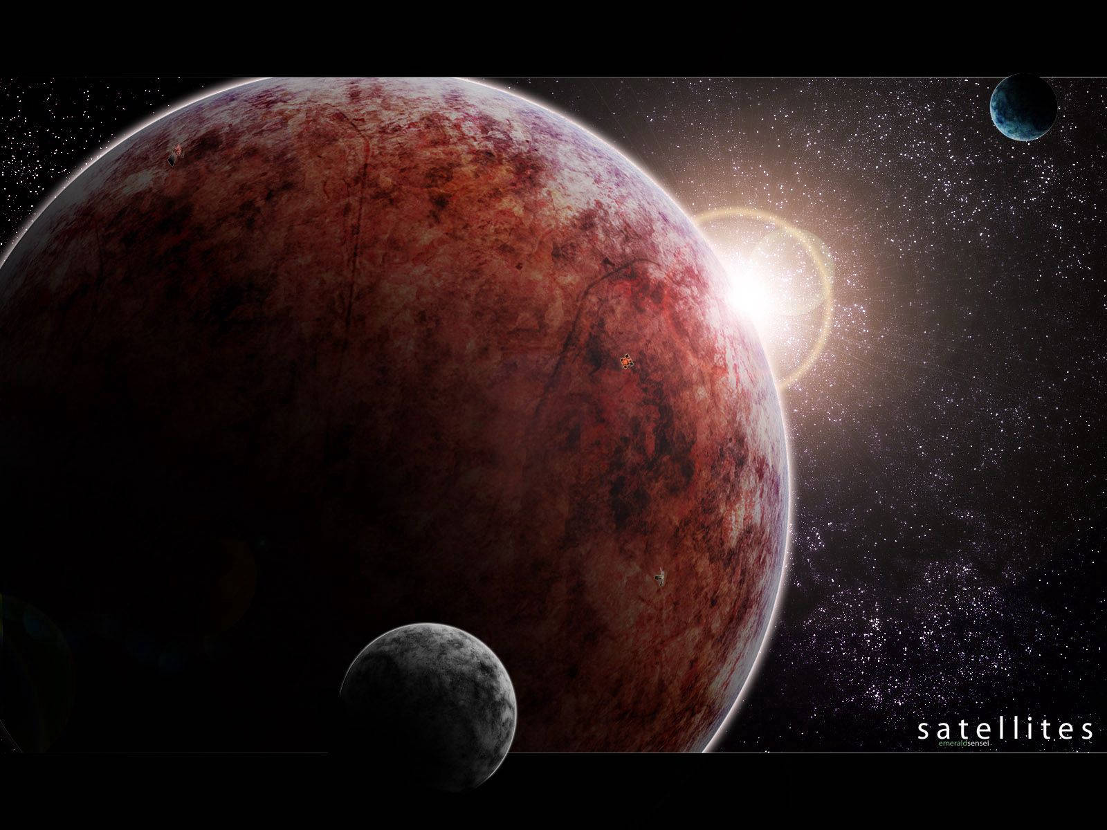 Mars, reddish planet, starlit cosmos, HD Desktop Wallpaper