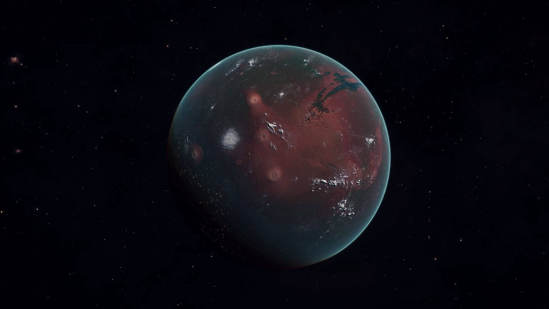 Mars, reddish alien planet, swirling clouds, Full HD Desktop Wallpaper