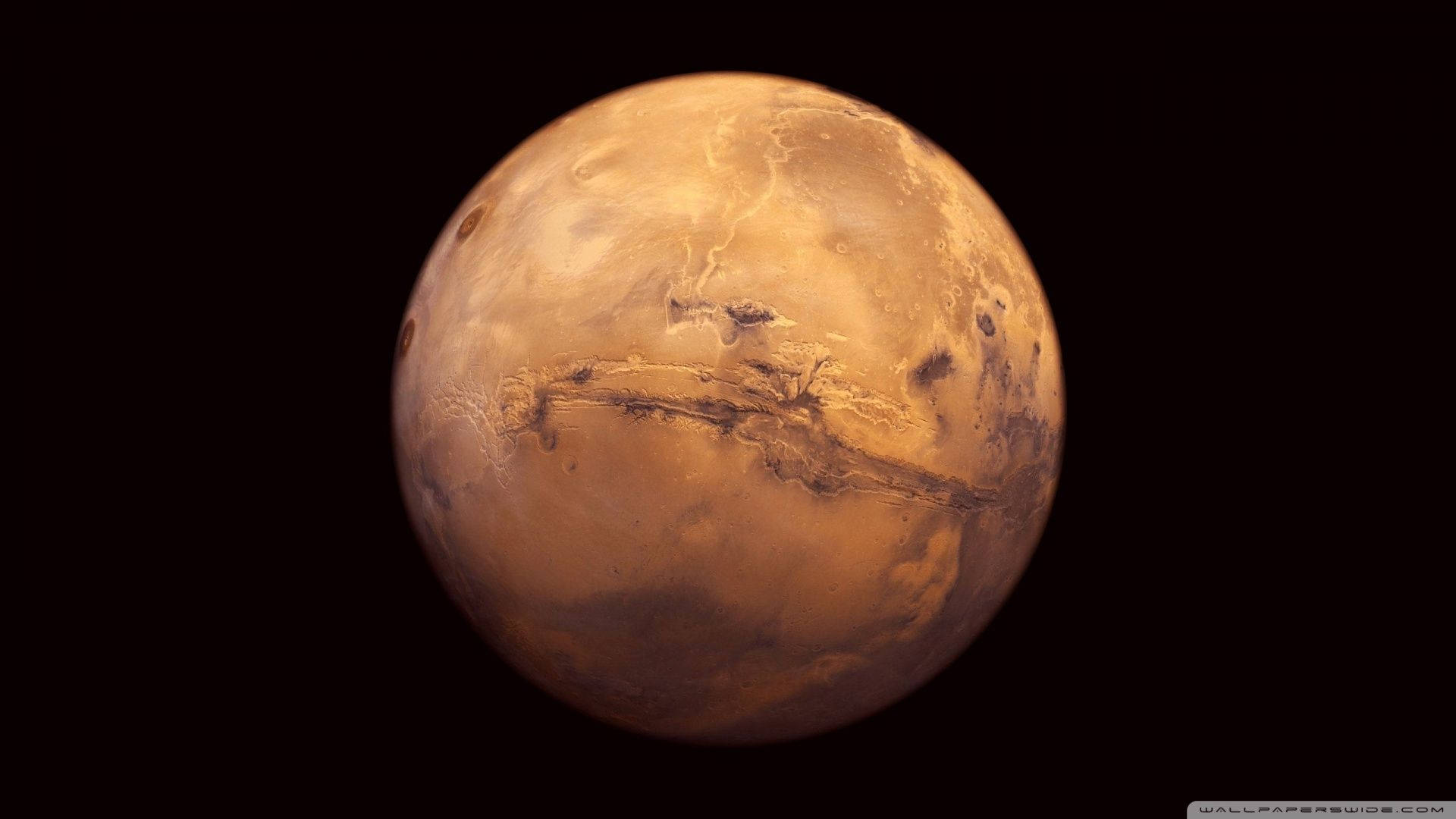 Mars, yellow, blackness of space, Full HD Desktop Wallpaper