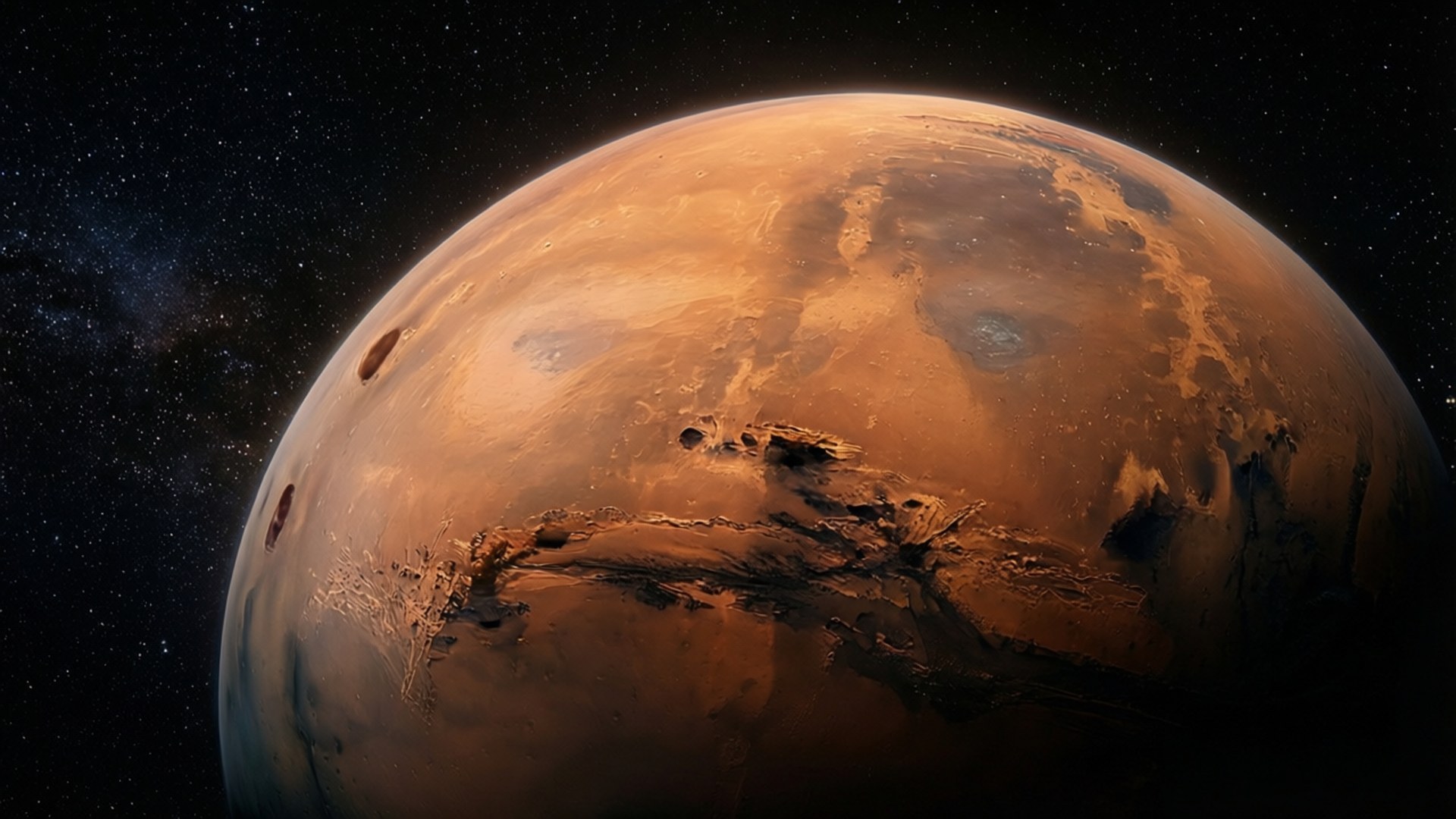 Mars, orbit, orange, Full HD Desktop Wallpaper