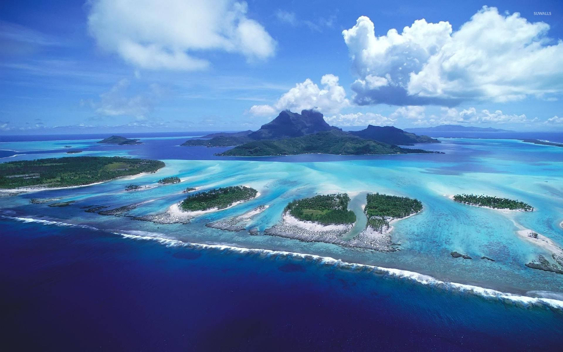 Marshall Islands, turquoise lagoons, lush green islands, Full HD Desktop Wallpaper