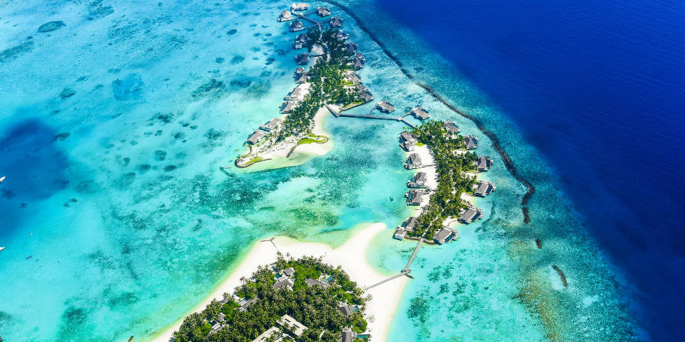 Marshall Islands, aerial view, luxurious tropical island resort, SD Desktop Wallpaper