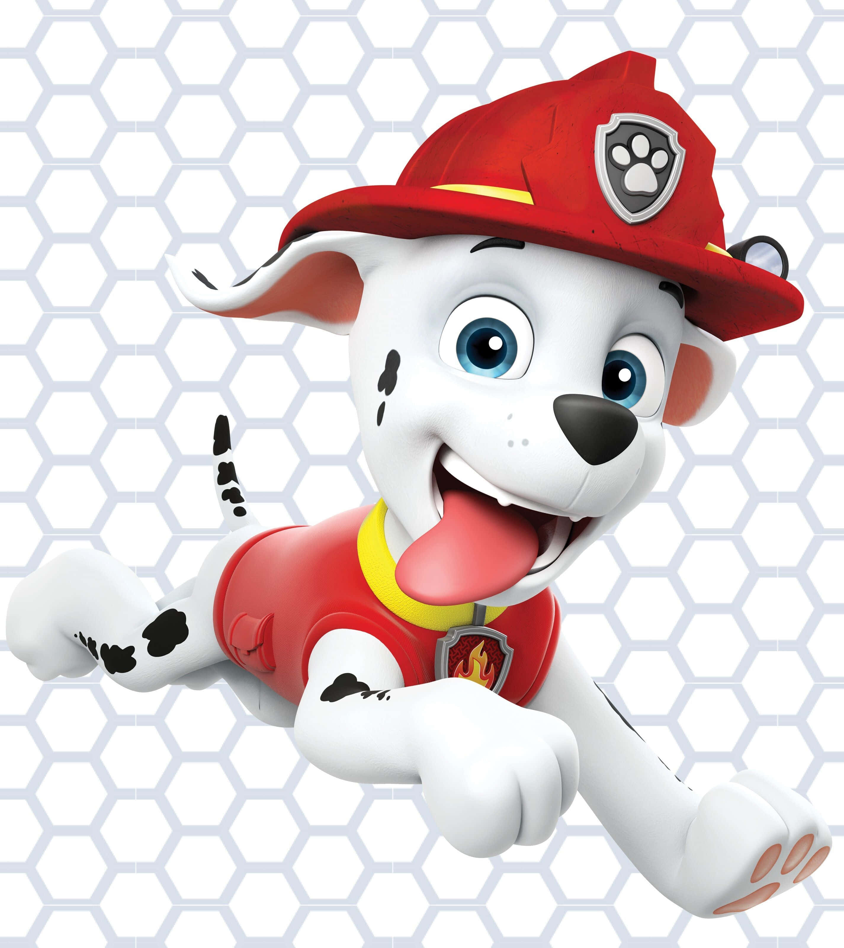 Marshall Paw Patrol, fire pup, red firefighter outfit, 2K Phone Wallpaper