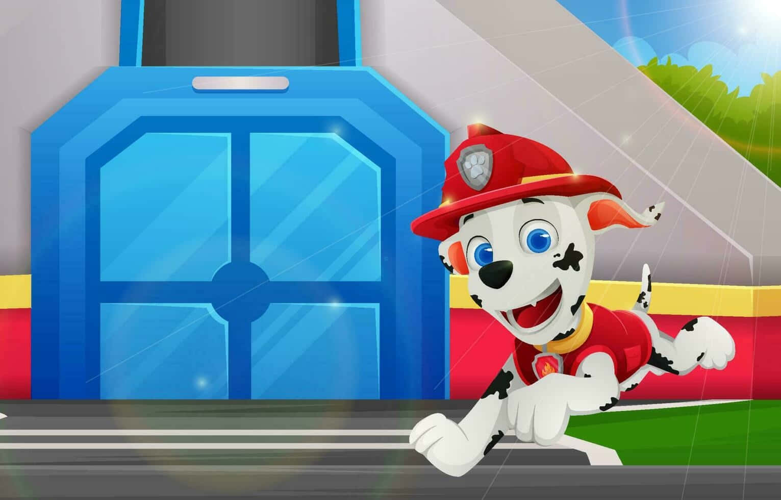 Marshall, Paw Patrol, fire pup, HD Desktop Wallpaper