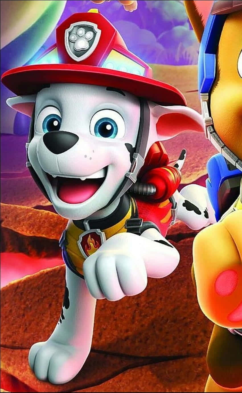Marshall Paw Patrol, fire pup, red helmet, HD Phone Wallpaper