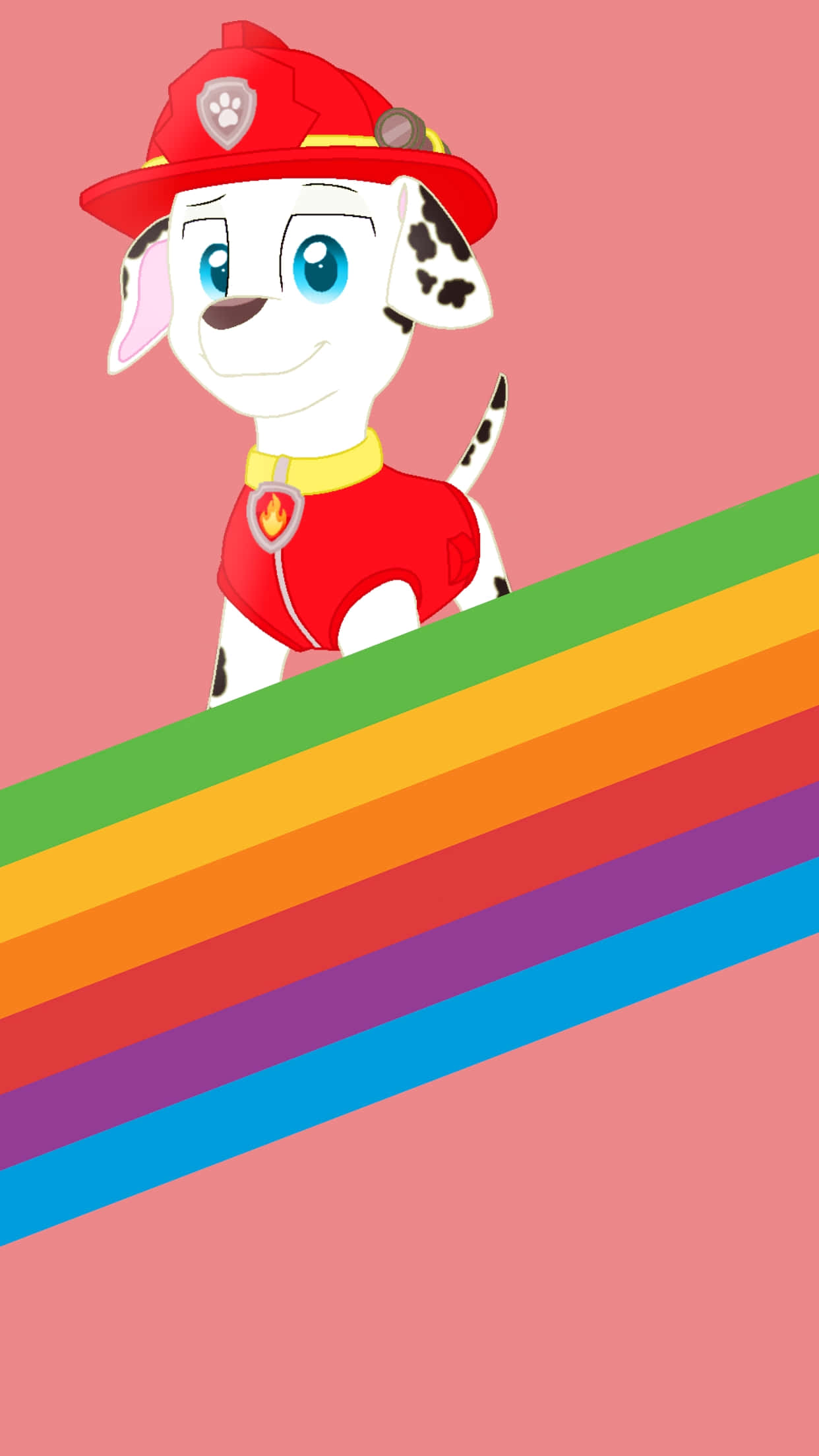 Marshall Paw Patrol, Dalmatian, rainbow, Full HD Phone Wallpaper