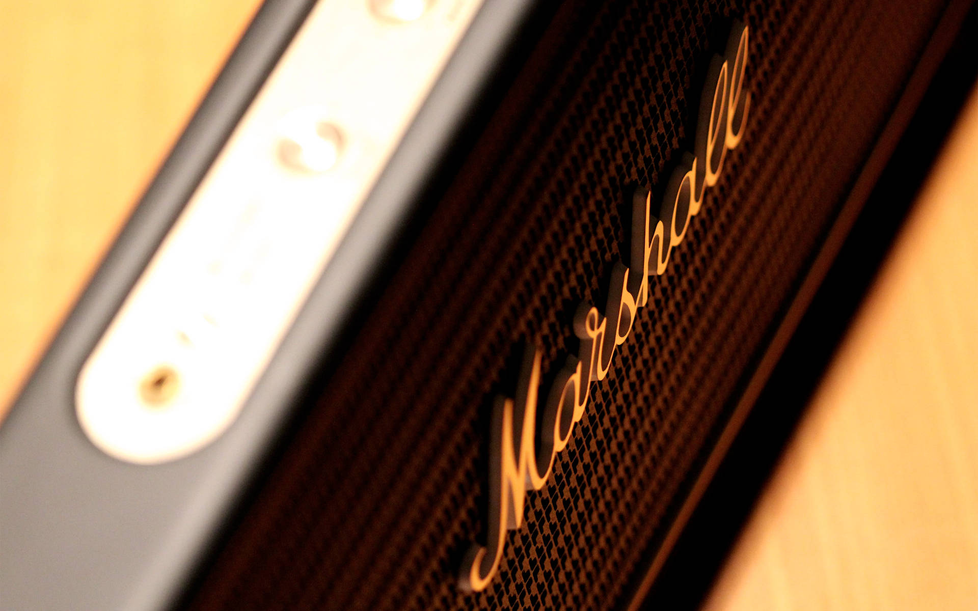 Marshall, golden logo, control knobs, Full HD Desktop Wallpaper