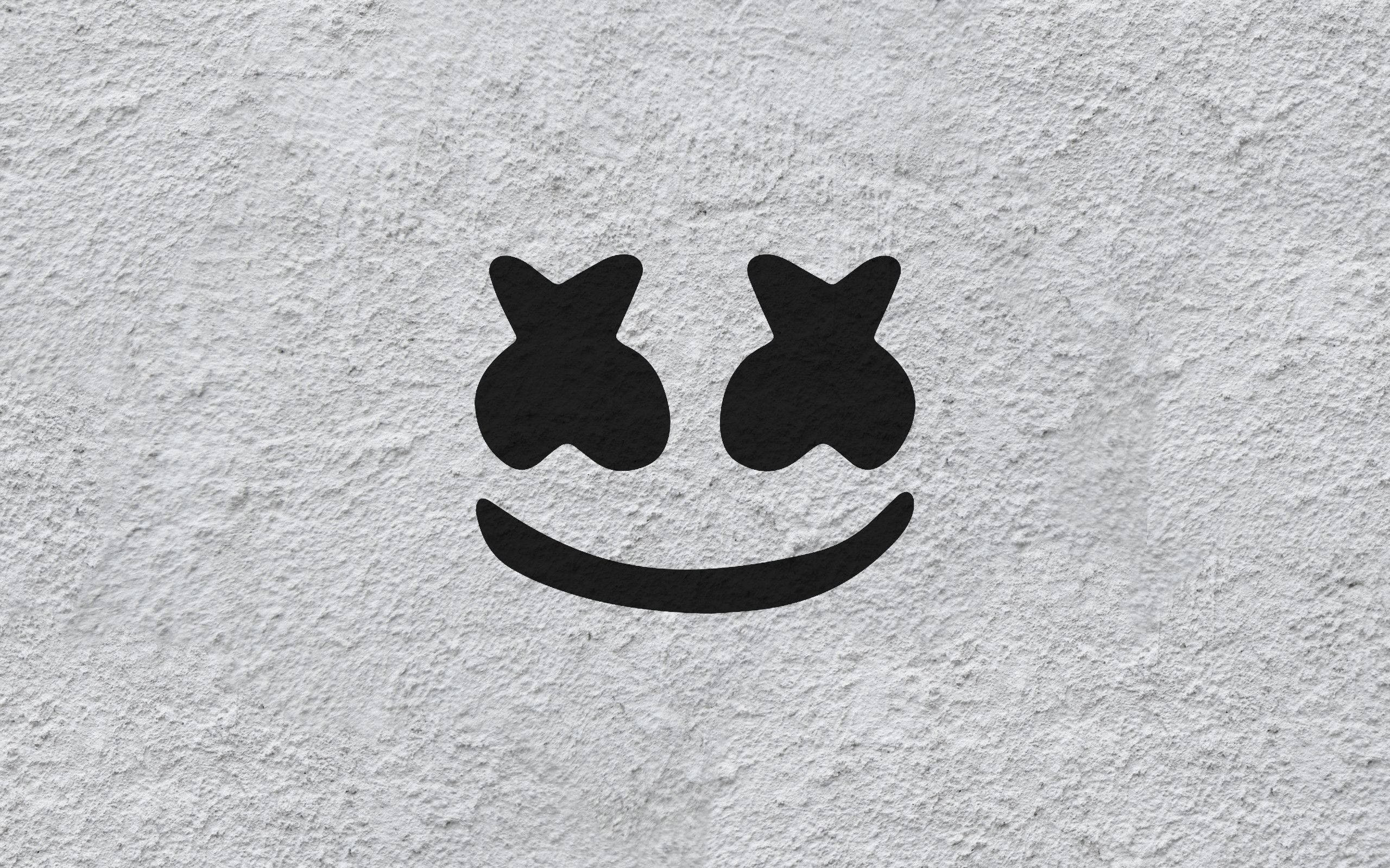 Marshmallow Dj, smiley face, star-shaped eyes, 2K Desktop Wallpaper