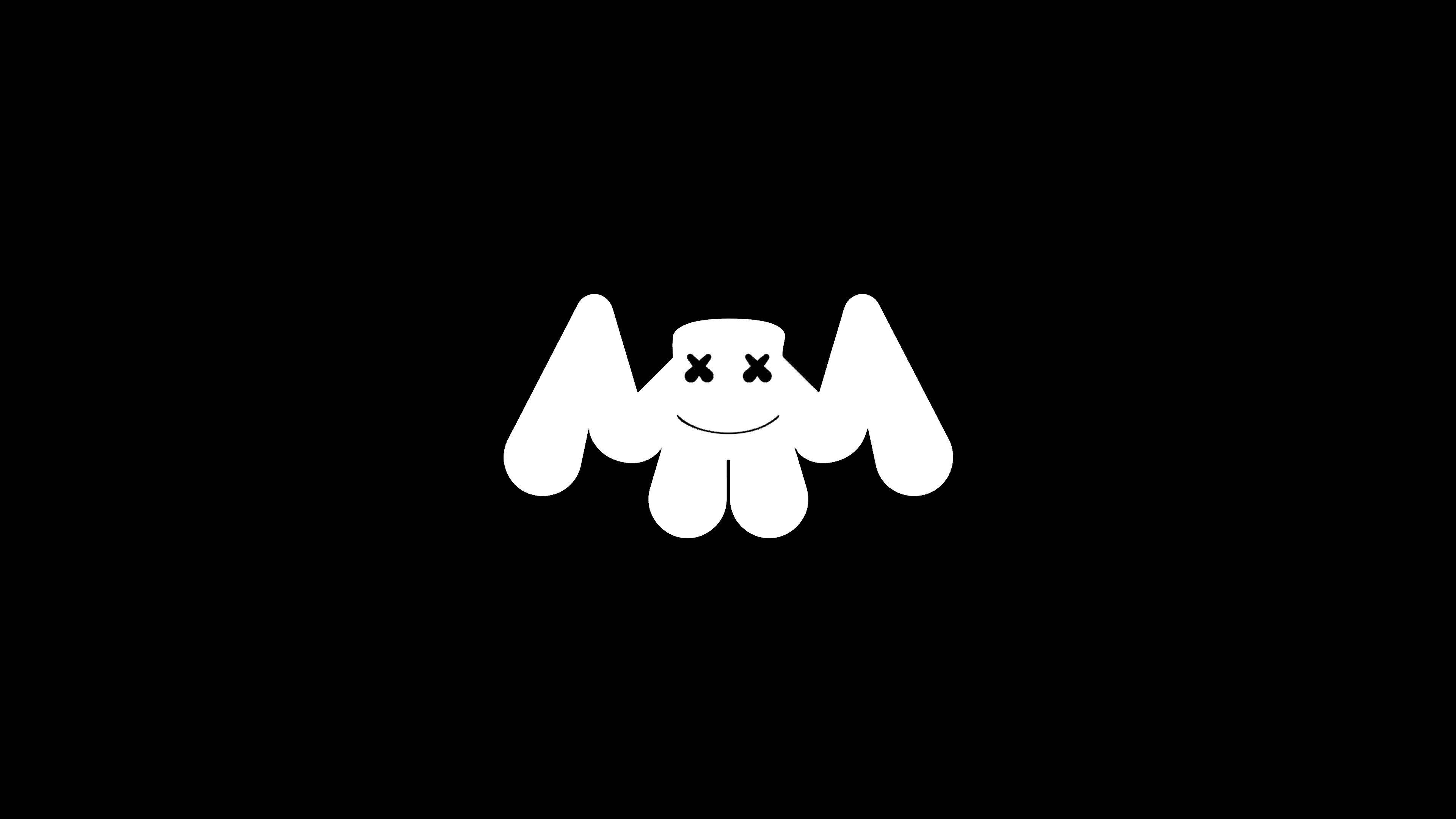Marshmallow Dj, M Logo, white bat logo, 4K Desktop Wallpaper