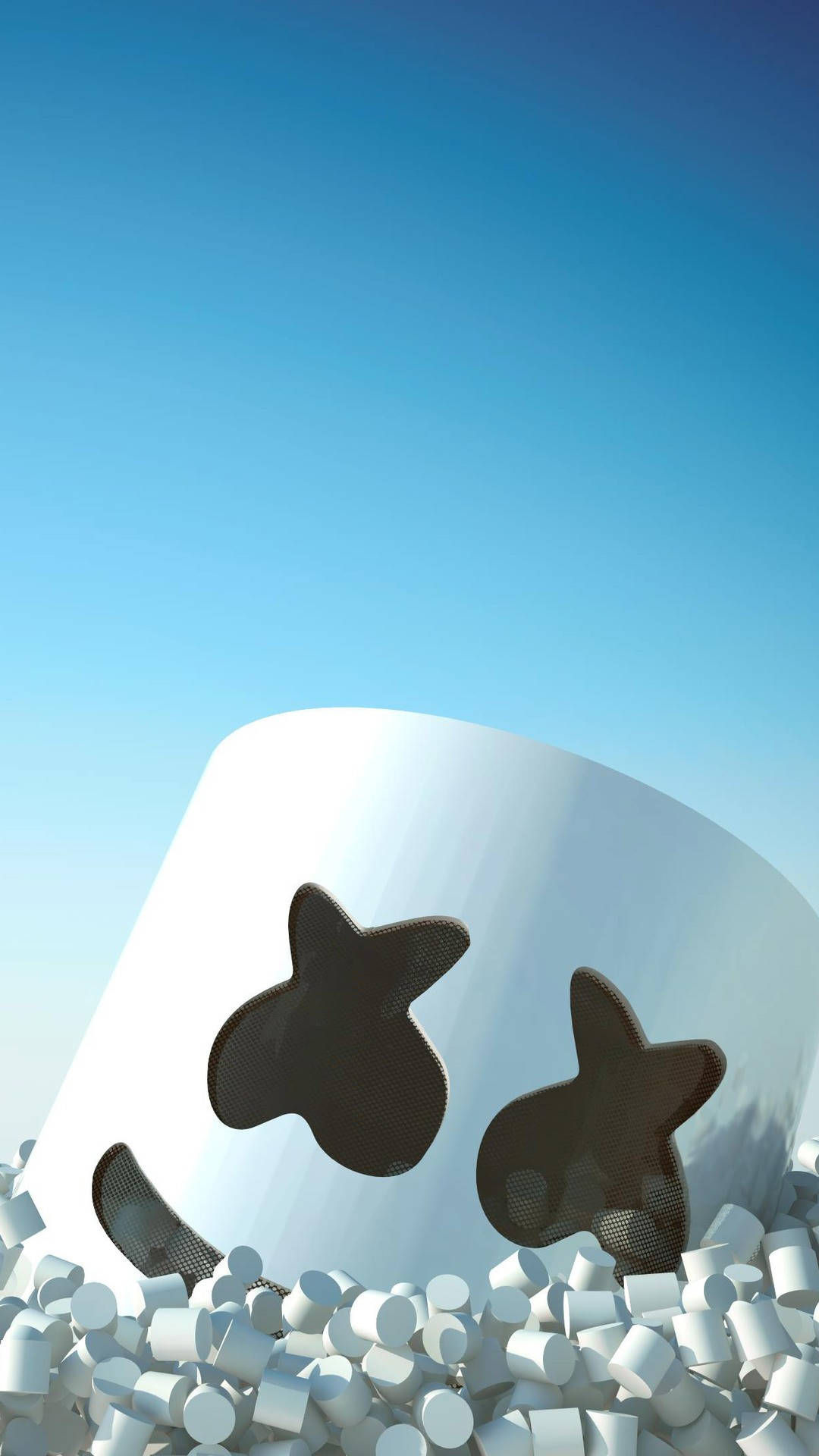 Marshmello, giant smiling marshmallow, star eyes, Full HD Phone Wallpaper