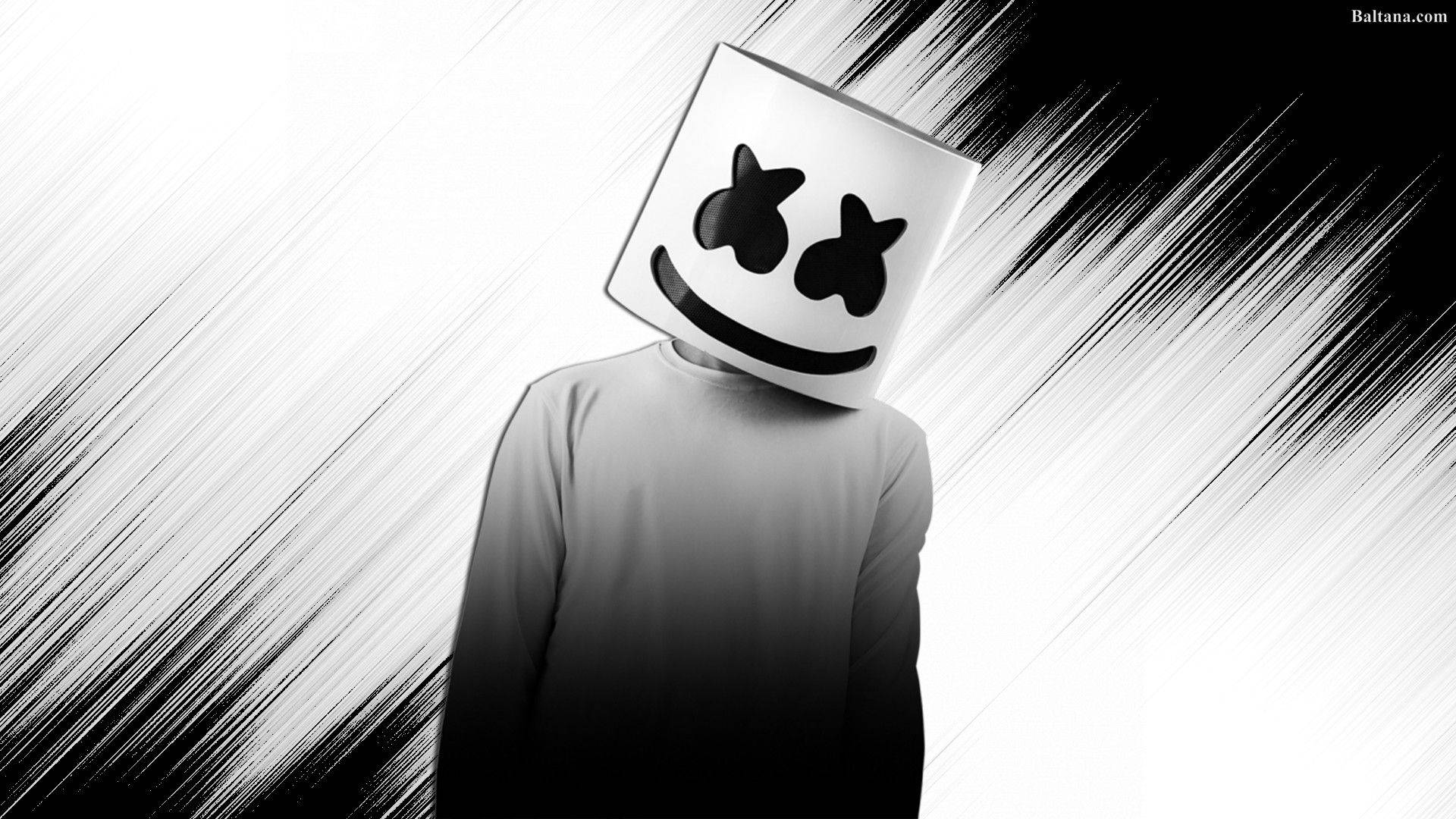 Marshmello, square mask, star eyes, Full HD Desktop Wallpaper