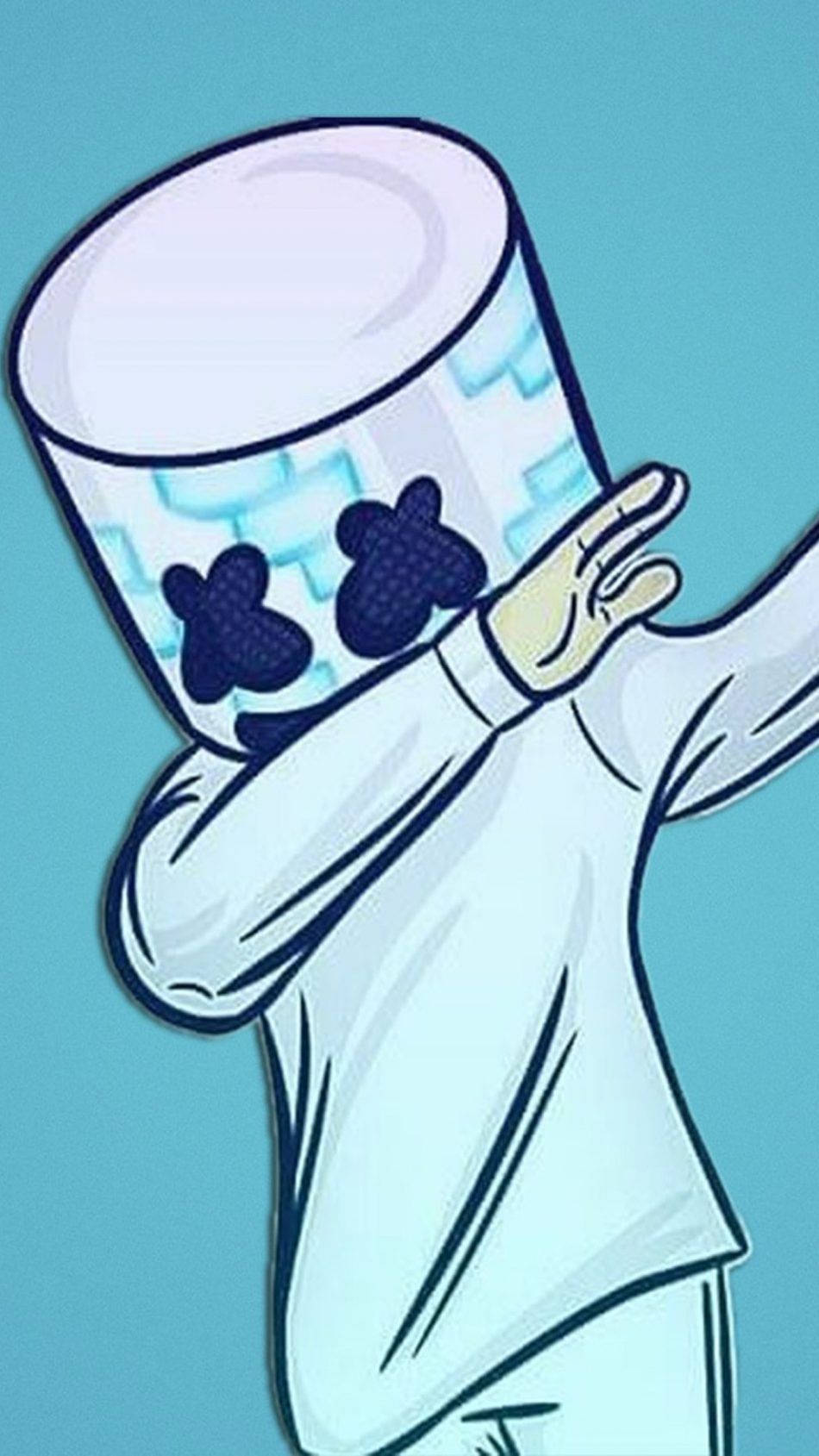 Marshmello, cup head, black flower eyes, HD Phone Wallpaper