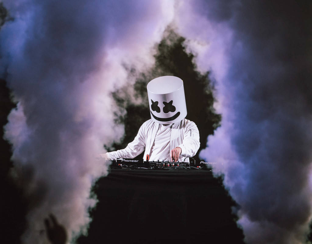 Marshmello, white suit, helmet, SD Desktop Wallpaper