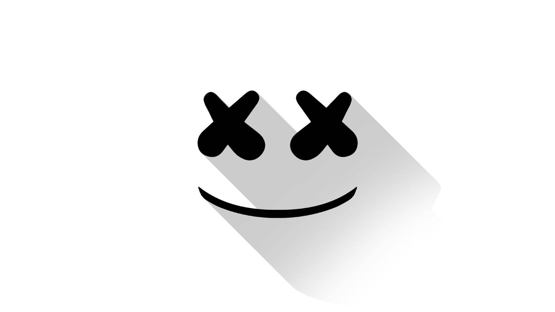 Marshmello, black smiley face, X eyes, Full HD Desktop Wallpaper