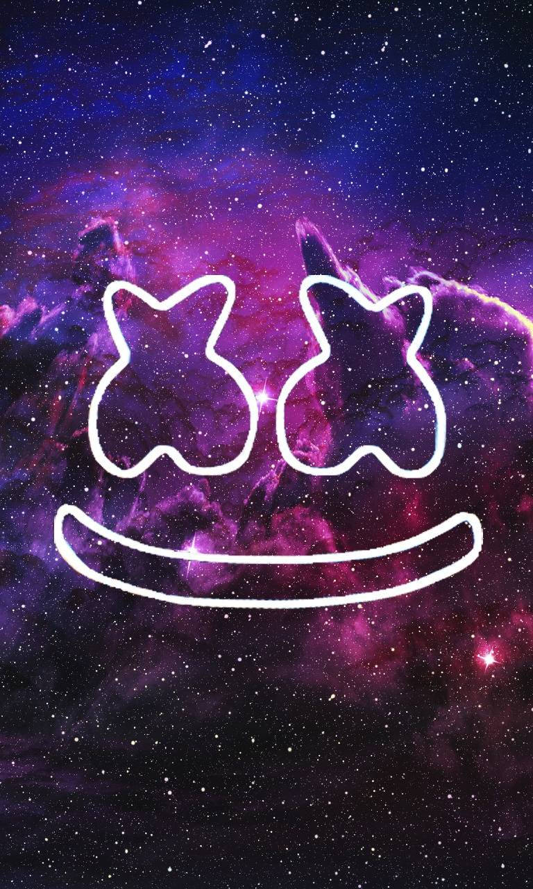 Marshmello, blue purple galaxy, cosmic nebula, HD Phone Wallpaper