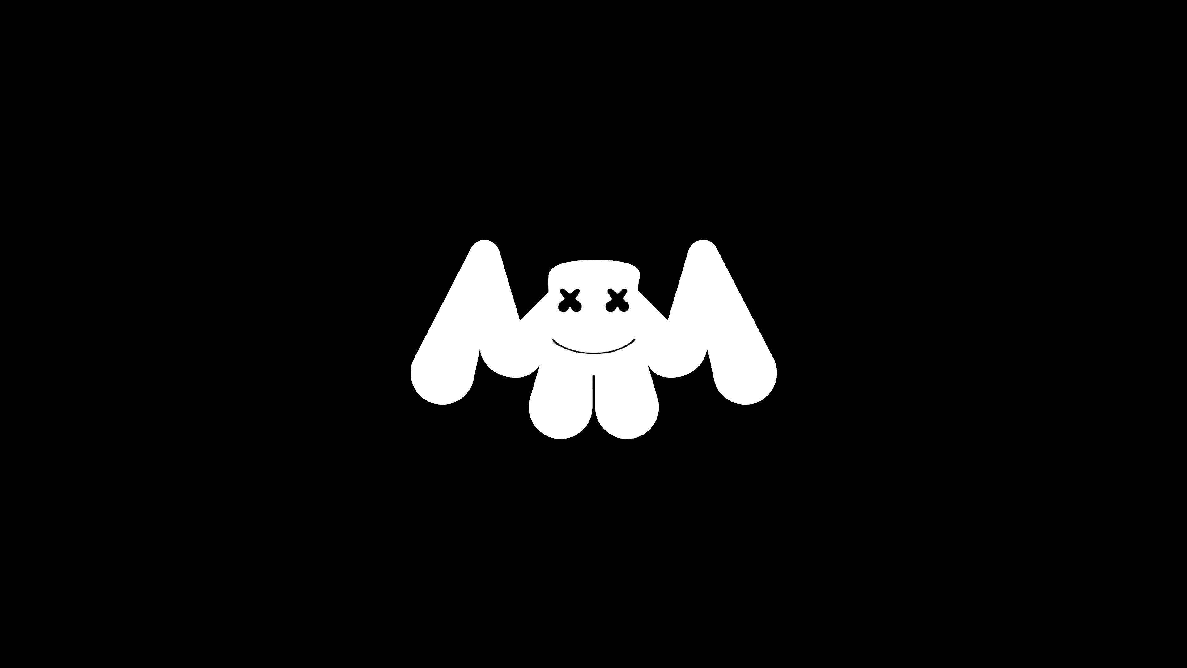 Marshmello, white bat logo, x eyes, 4K Desktop Wallpaper