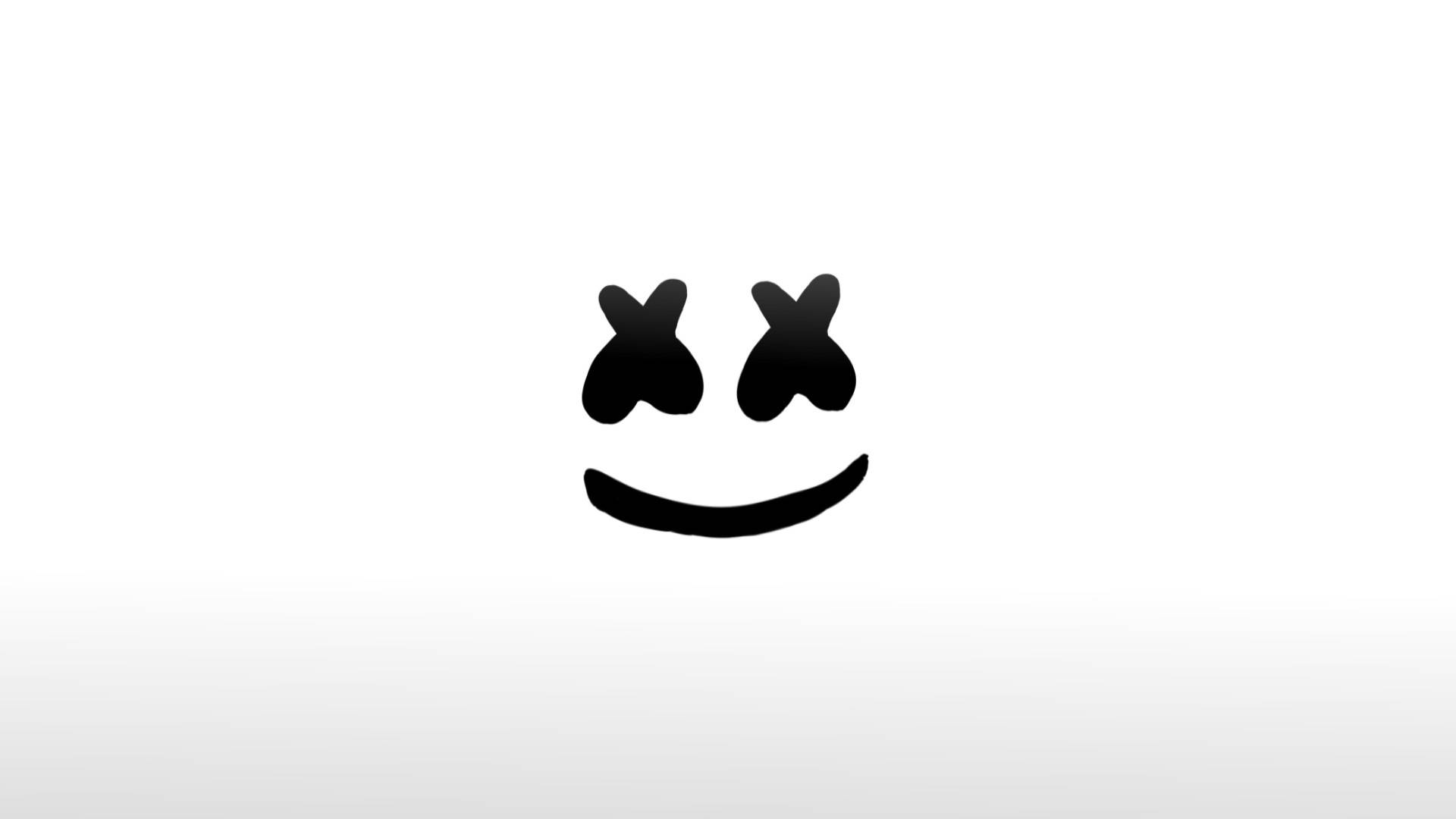 Marshmello, white mask, black smiley face, Full HD Desktop Wallpaper
