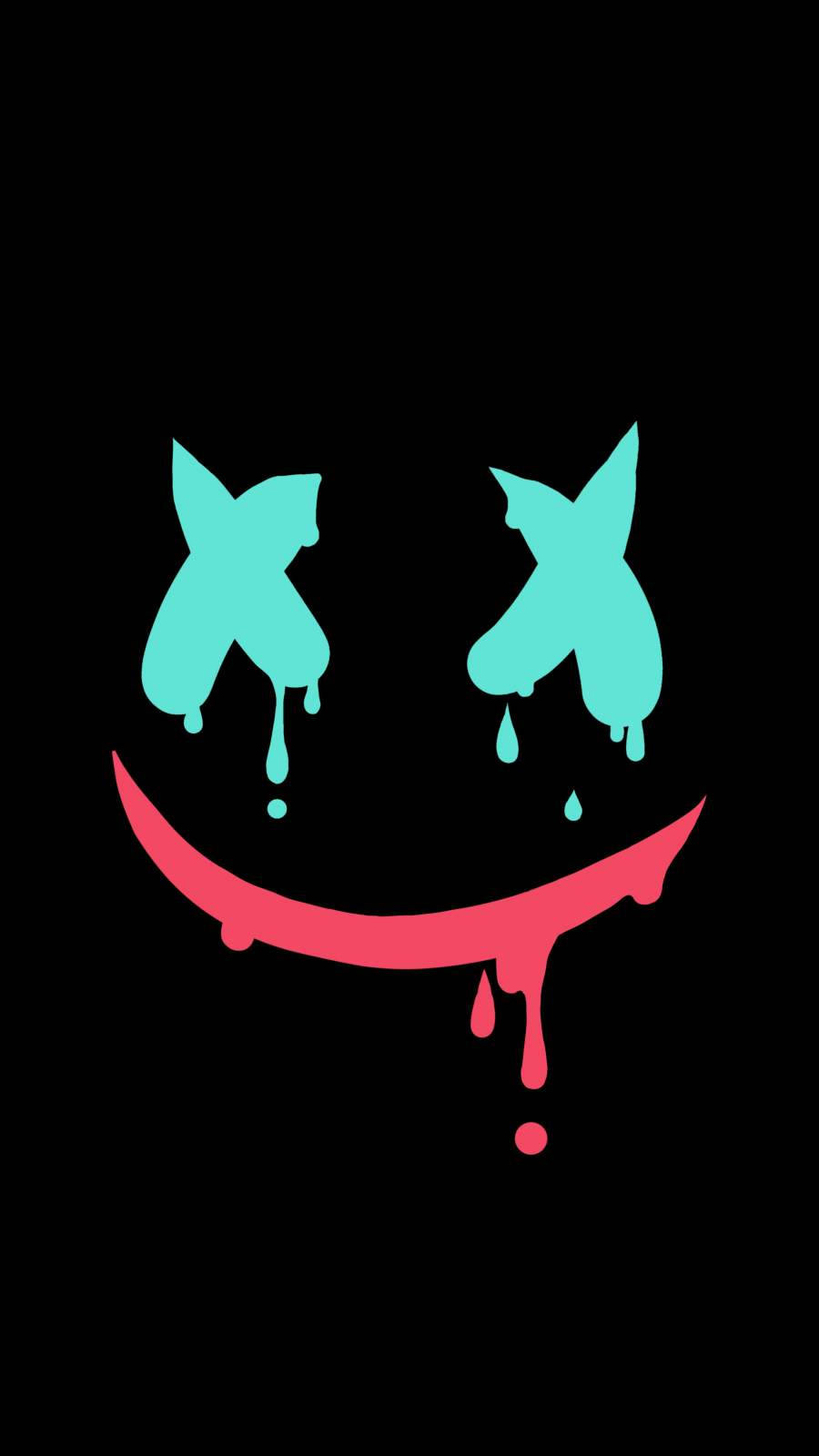 Marshmello, cyan X-eyed, pink mouth, HD Phone Wallpaper