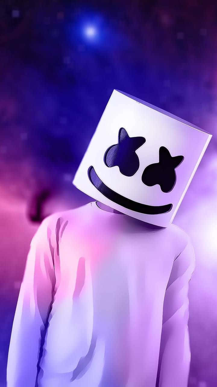 Marshmello, white cube mask, star eyes, HD Phone Wallpaper