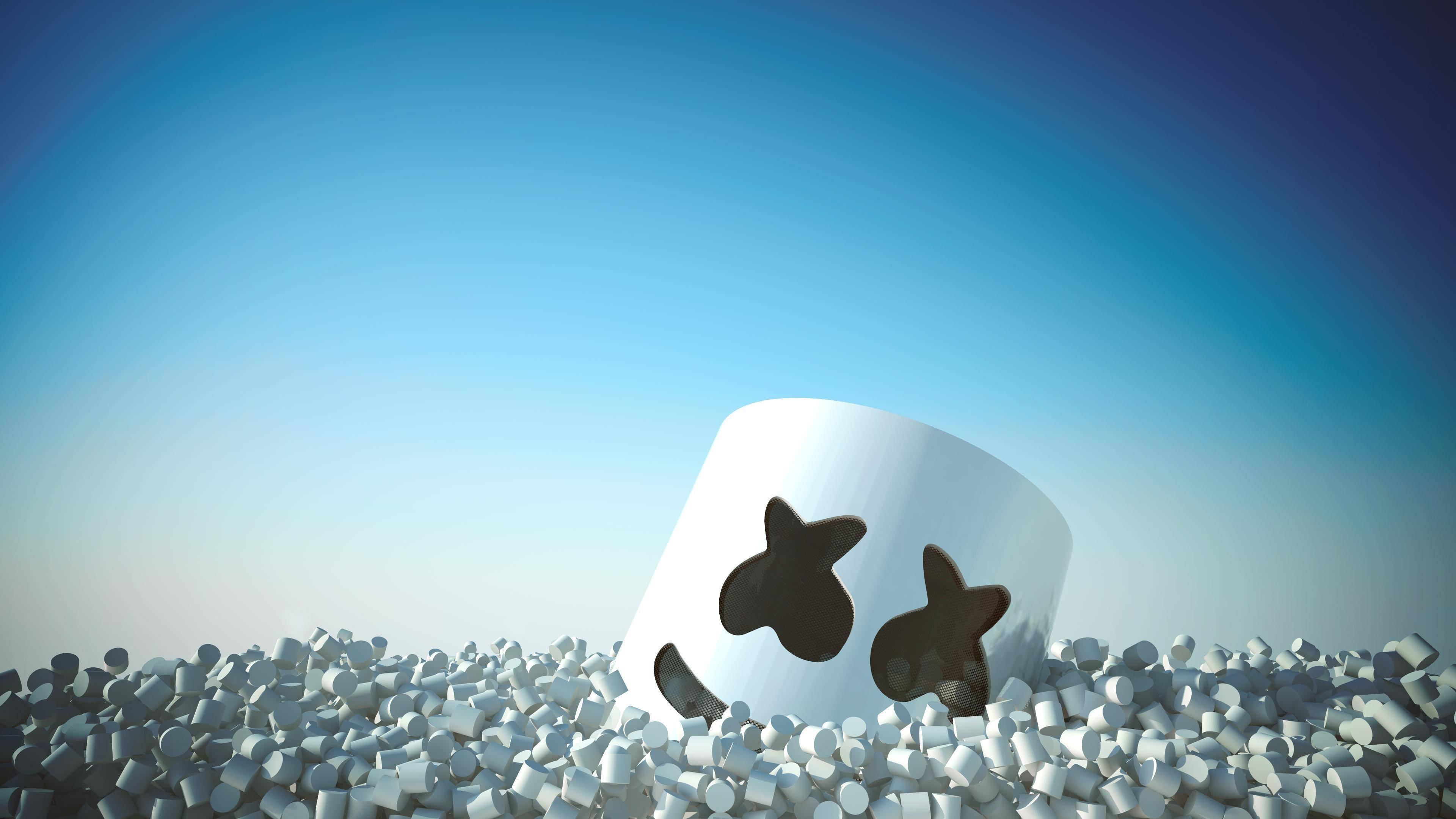Marshmello, marshmallow pit, star-shaped eyes, 4K Desktop Wallpaper