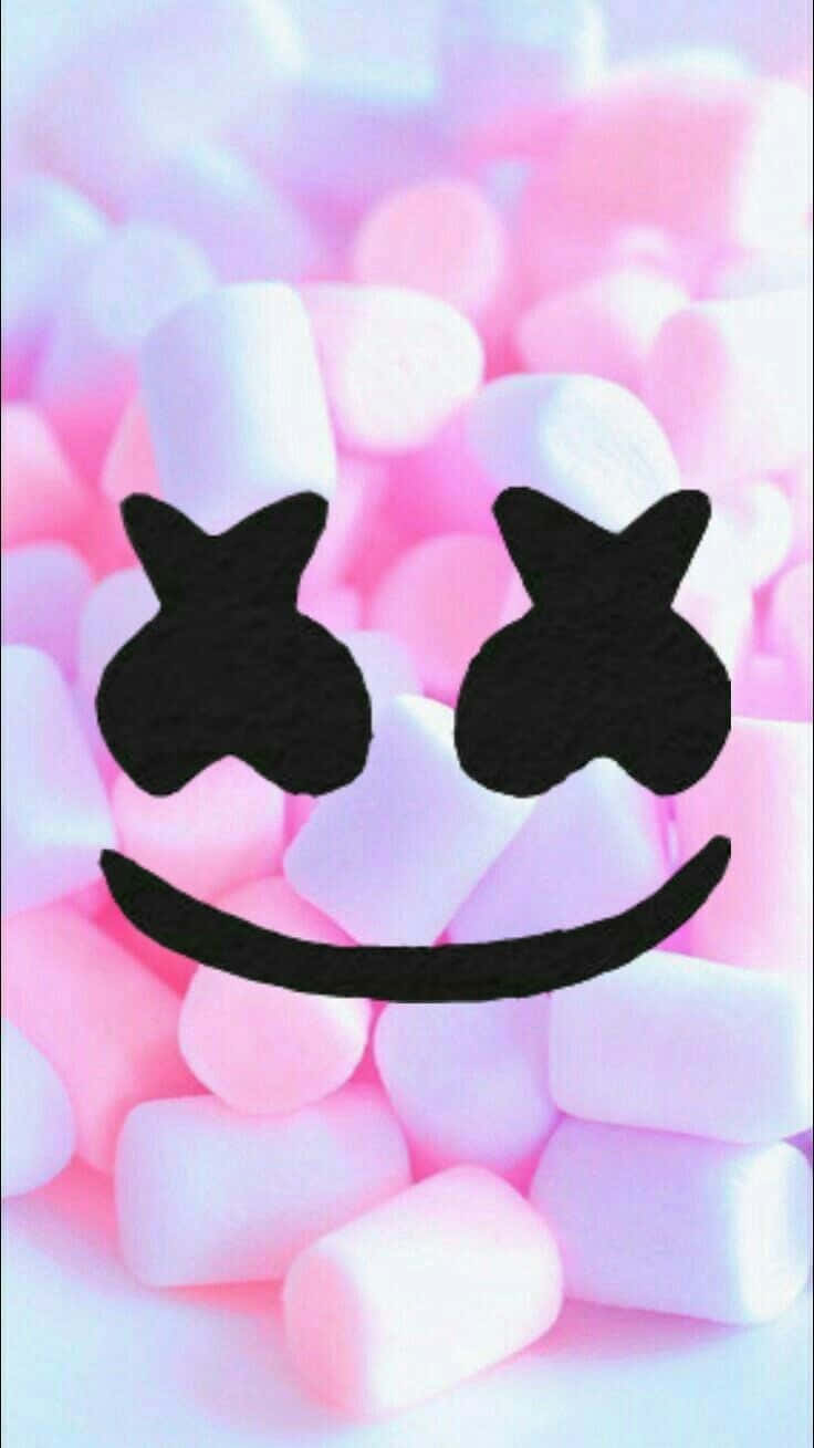 Marshmello, pink and white marshmallows, X eyes, HD Phone Wallpaper