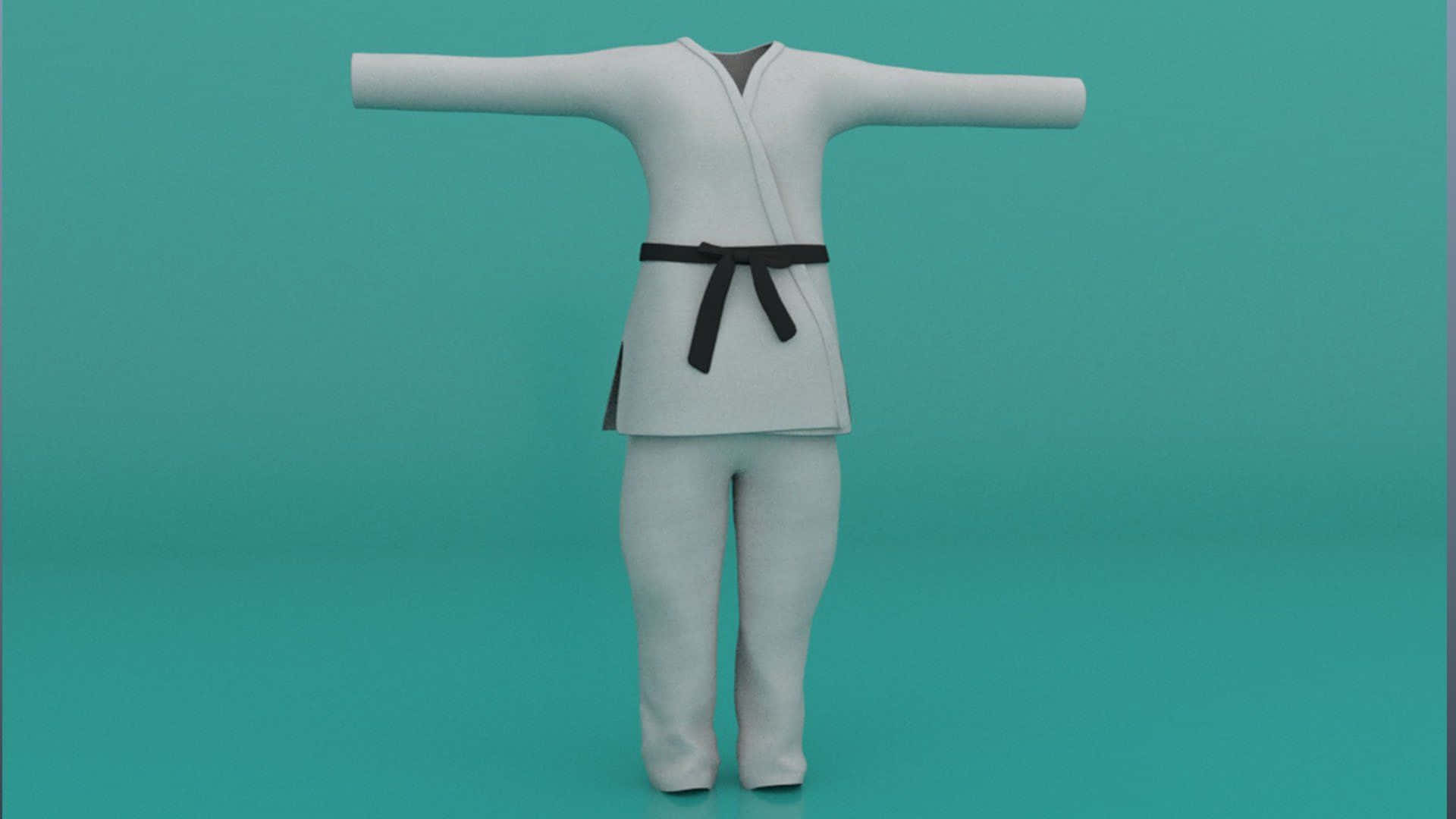 martial arts gi, black belt, teal background, Full HD Desktop Wallpaper