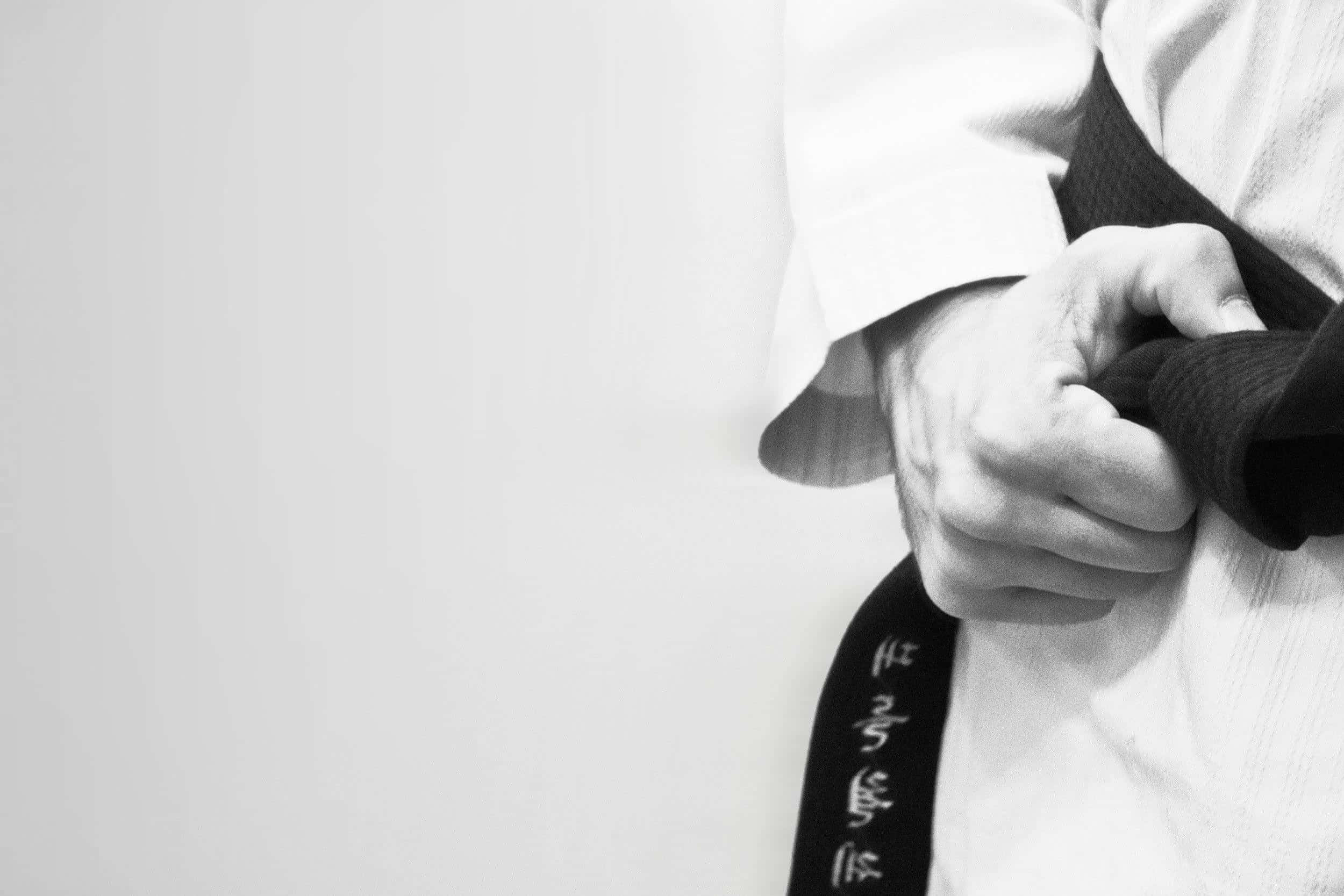 martial arts uniform, black belt, kanji characters, Full HD Desktop Wallpaper