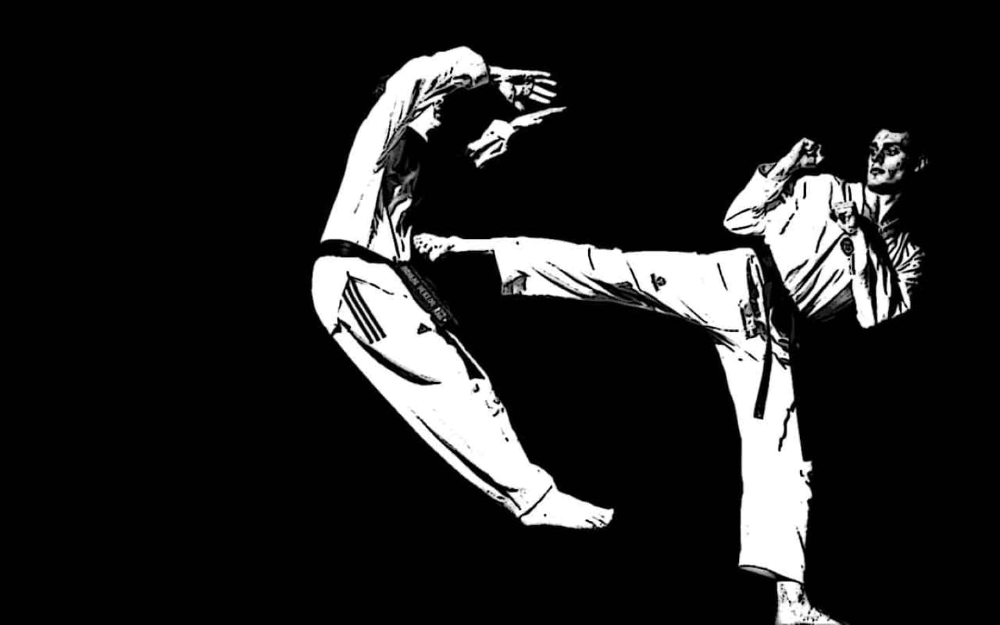 martial arts uniform, white gi, high-impact kick, HD Desktop Wallpaper