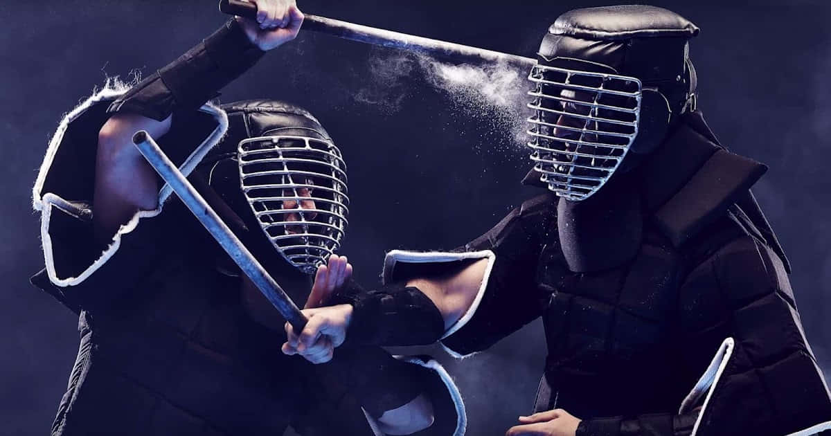 kendo fighters, smoky dark studio, dramatic lighting, SD Desktop Wallpaper