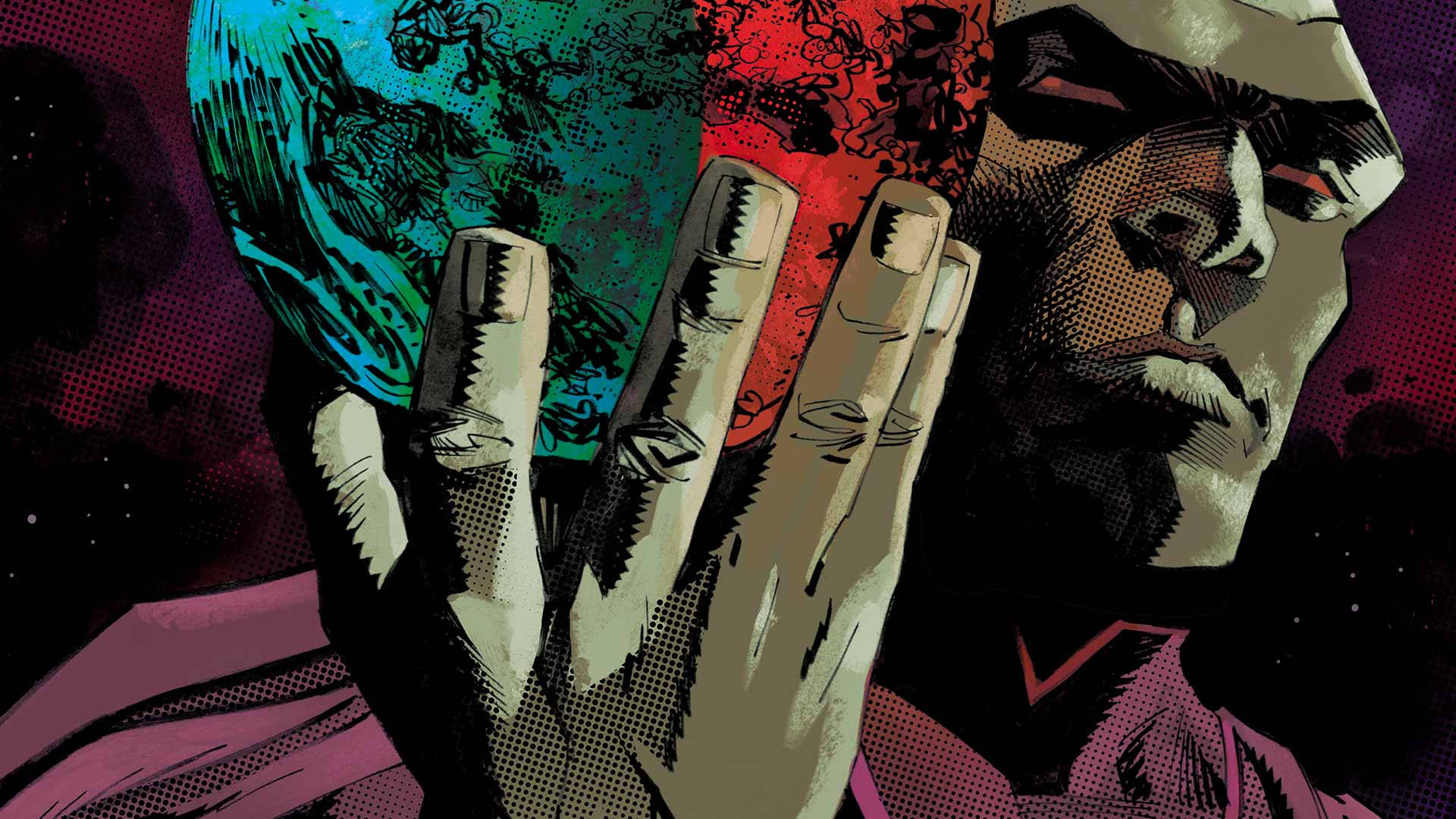 Martian Manhunter, earth, cosmic background, Full HD Desktop Wallpaper