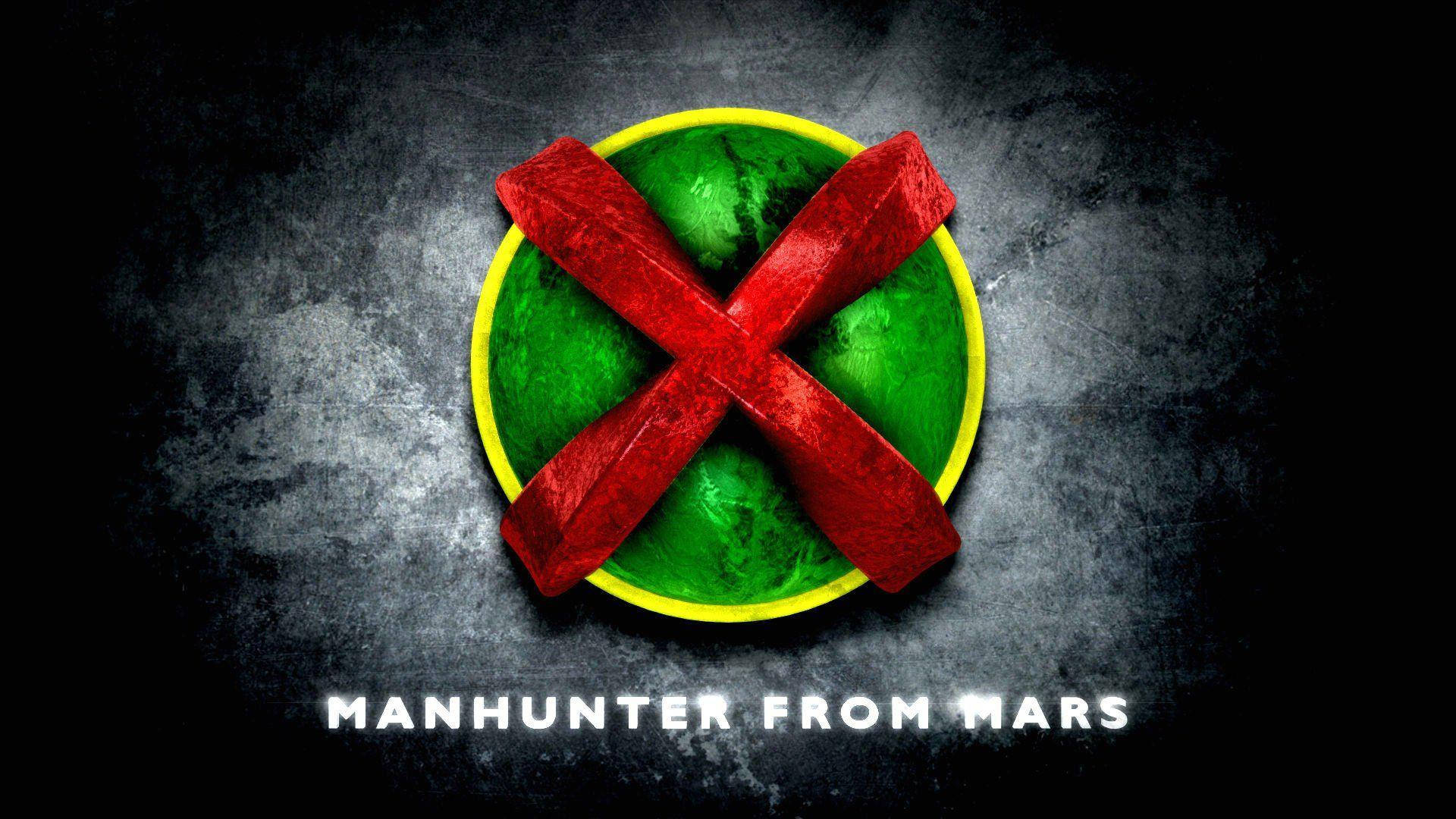 Martian Manhunter, red X, green circle, Full HD Desktop Wallpaper