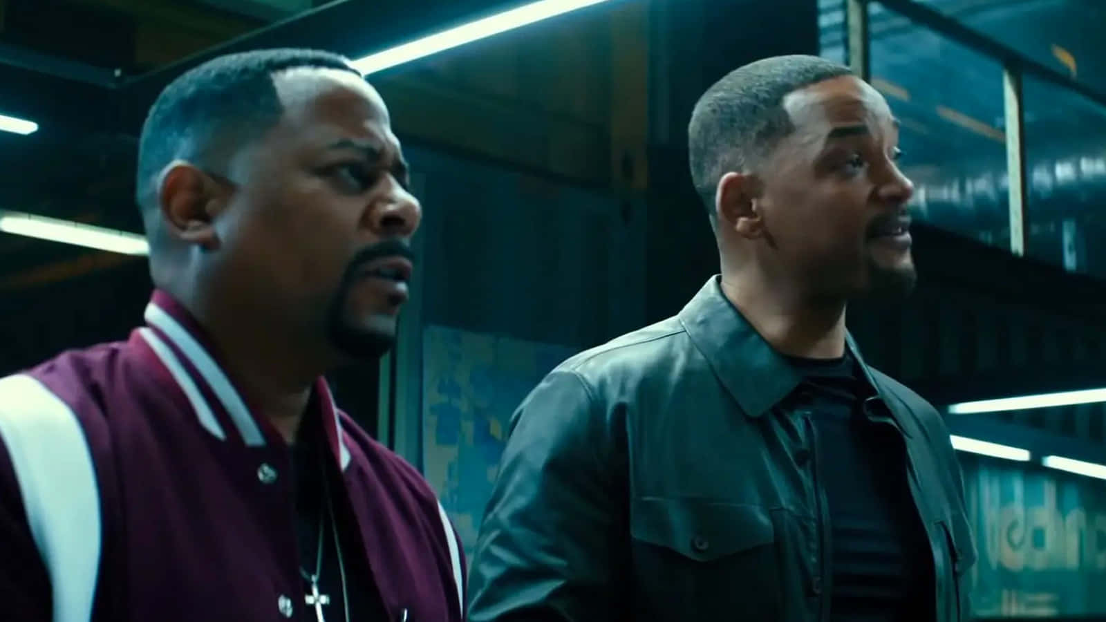 Martin Lawrence, futuristic corridor, glowing neon lights, HD Desktop Wallpaper