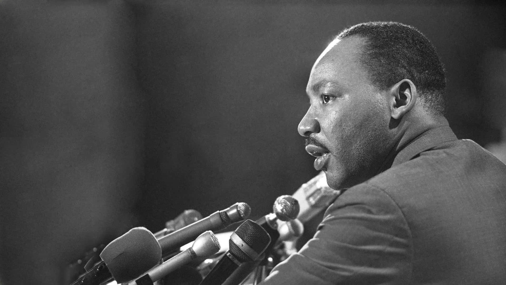 Martin Luther King Jr, black and white, press conference, Full HD Desktop Wallpaper