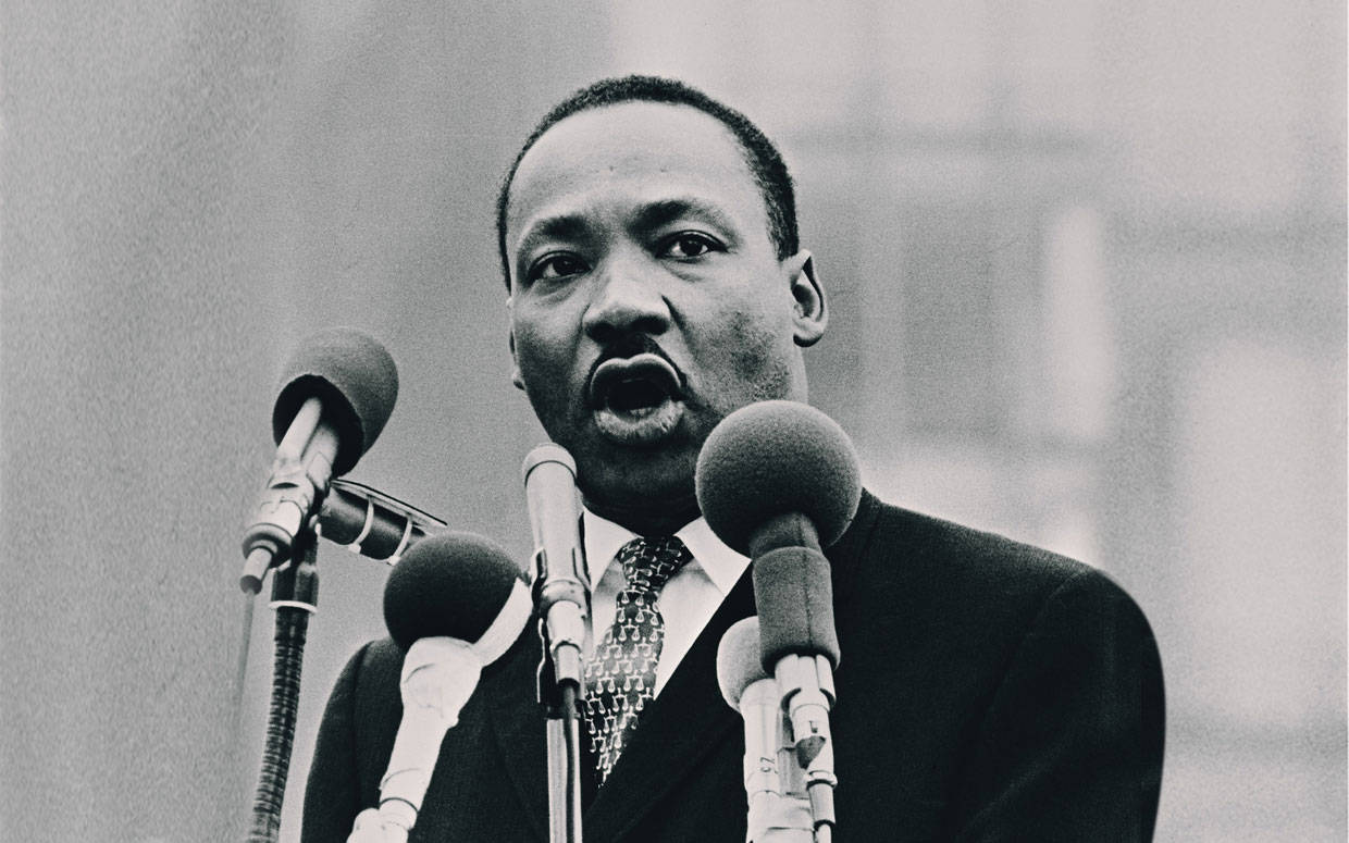 Martin Luther King Jr, public speaking, multiple microphones, SD Desktop Wallpaper