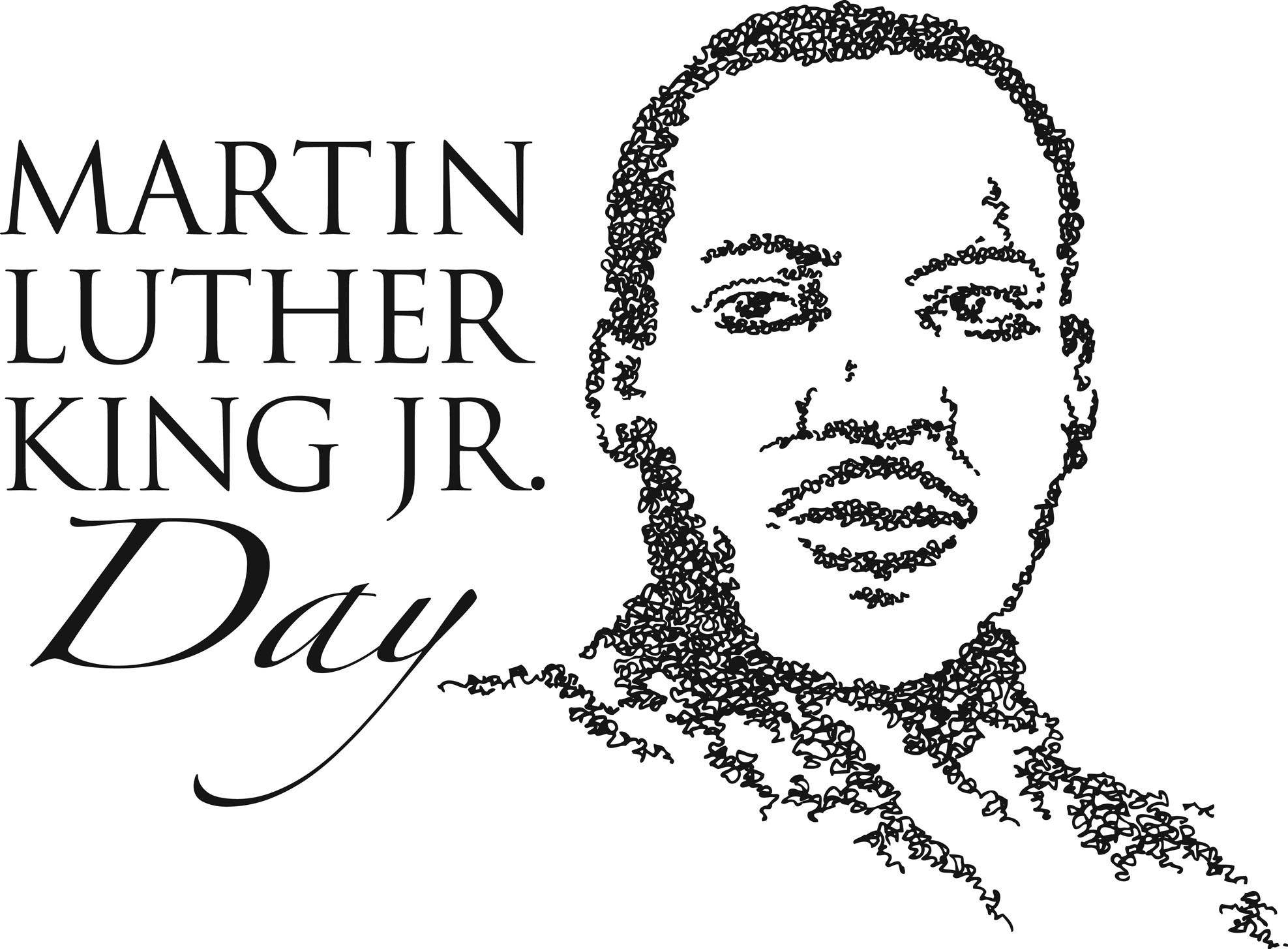 Martin Luther King Jr, Martin Luther King Jr Day, black and white portrait, Full HD Desktop Wallpaper