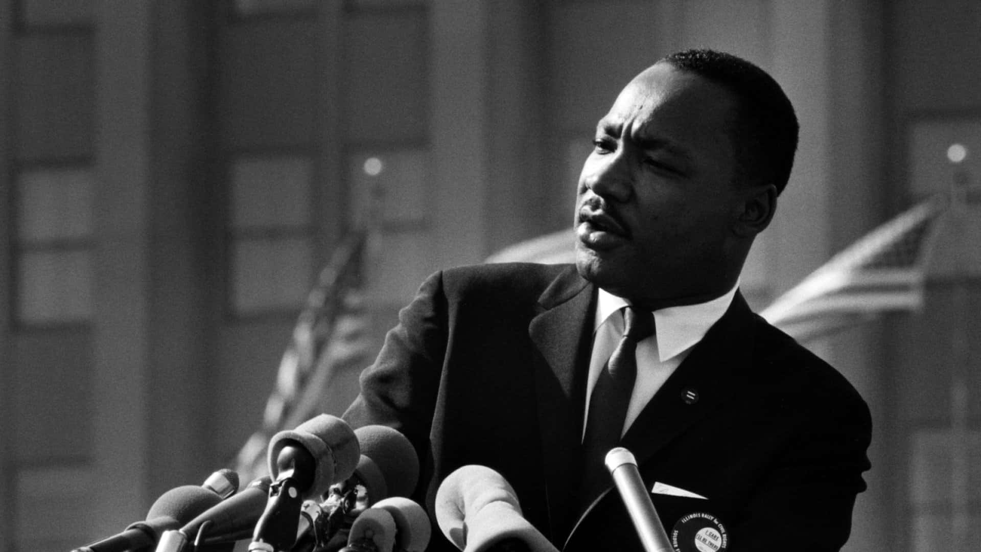 Martin Luther King Jr, podium, microphones, Full HD Desktop Wallpaper