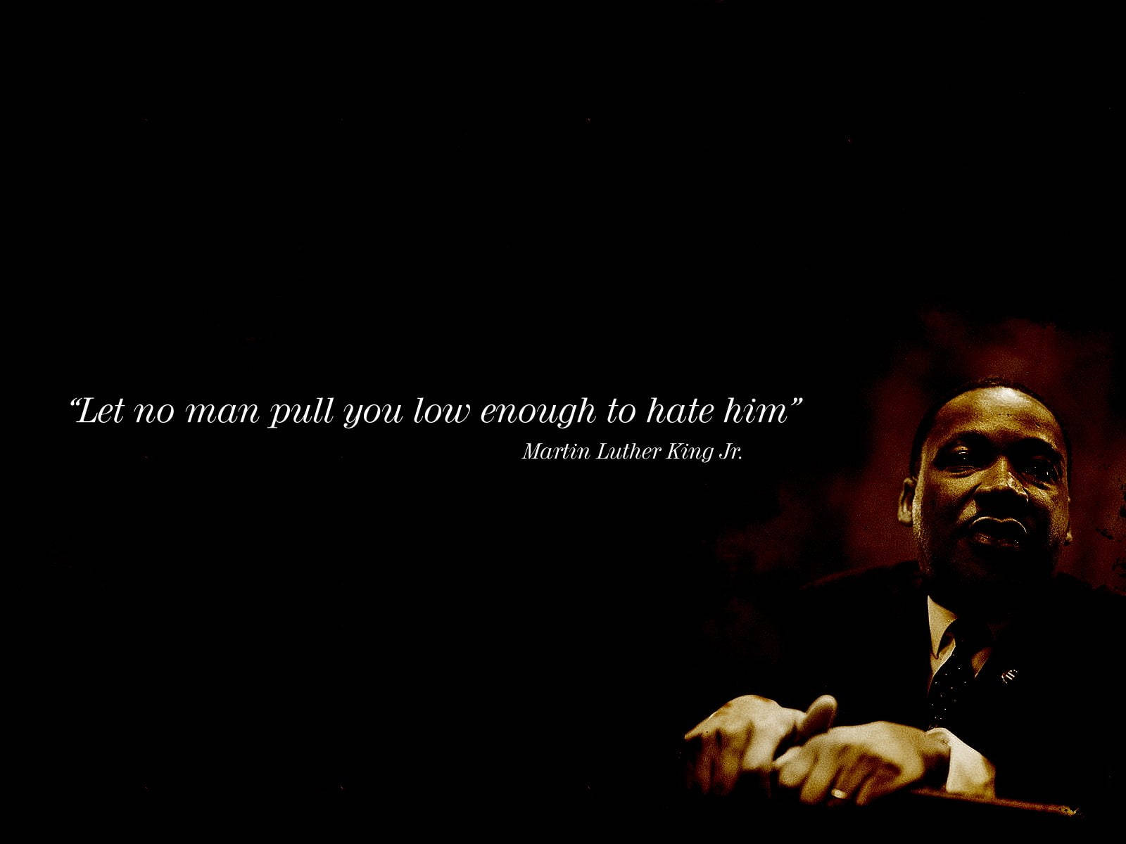 Martin Luther King Jr., dimly lit portrait, powerful quote, HD Desktop Wallpaper